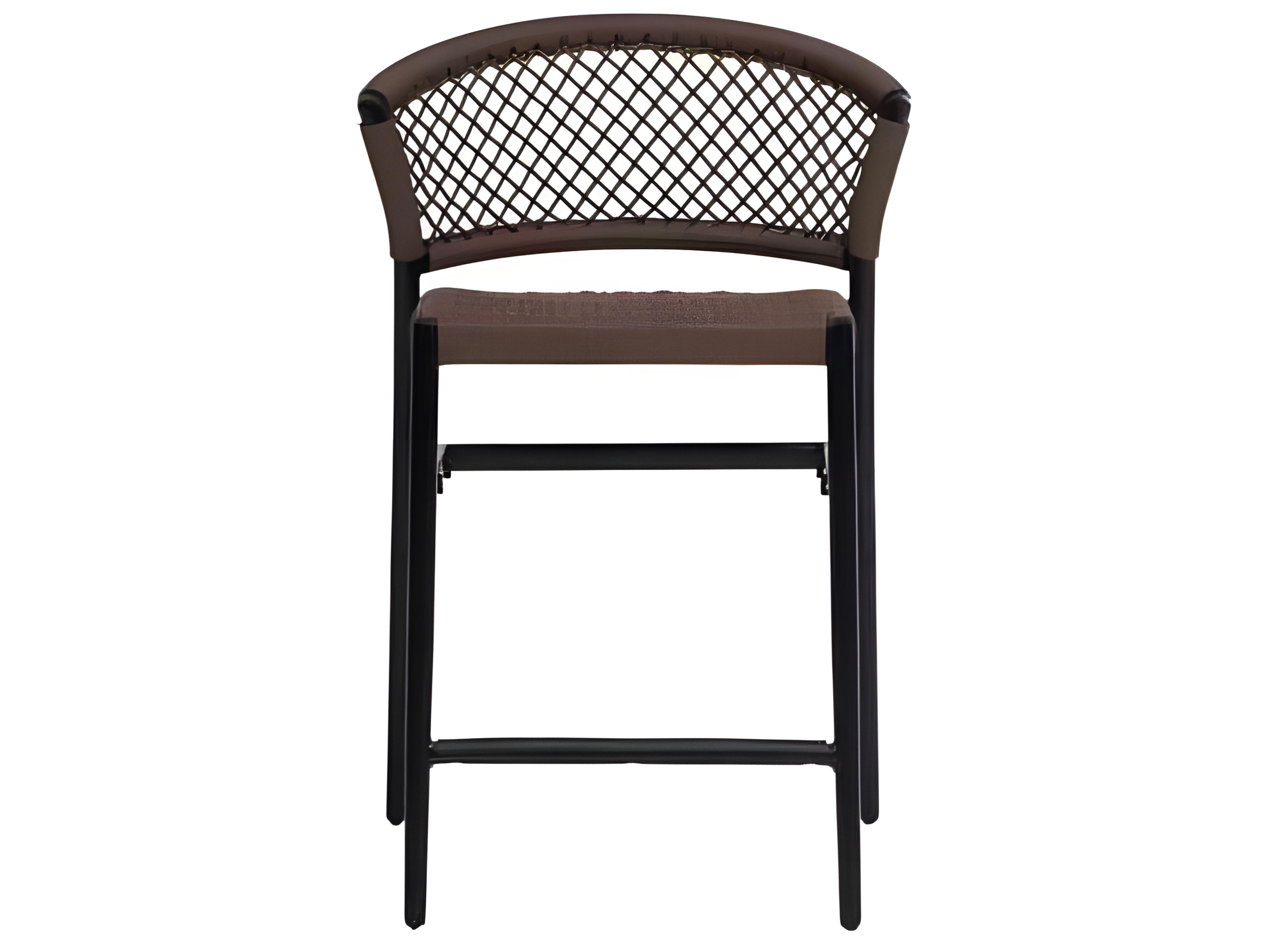 Ratana Ria Silver Black Aluminum Rope Counter Stool