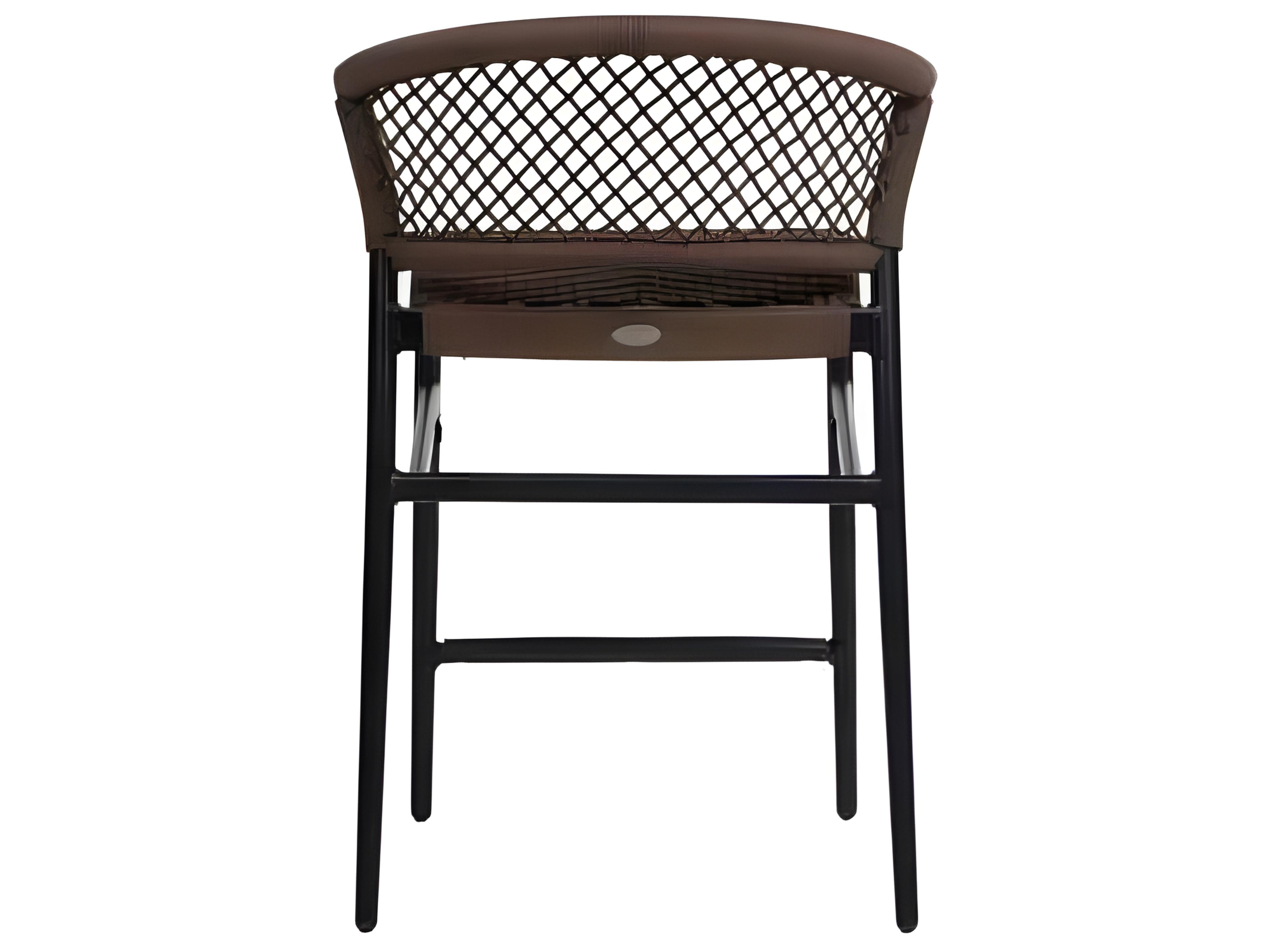 Ratana Ria Silver Black Aluminum Rope Counter Stool