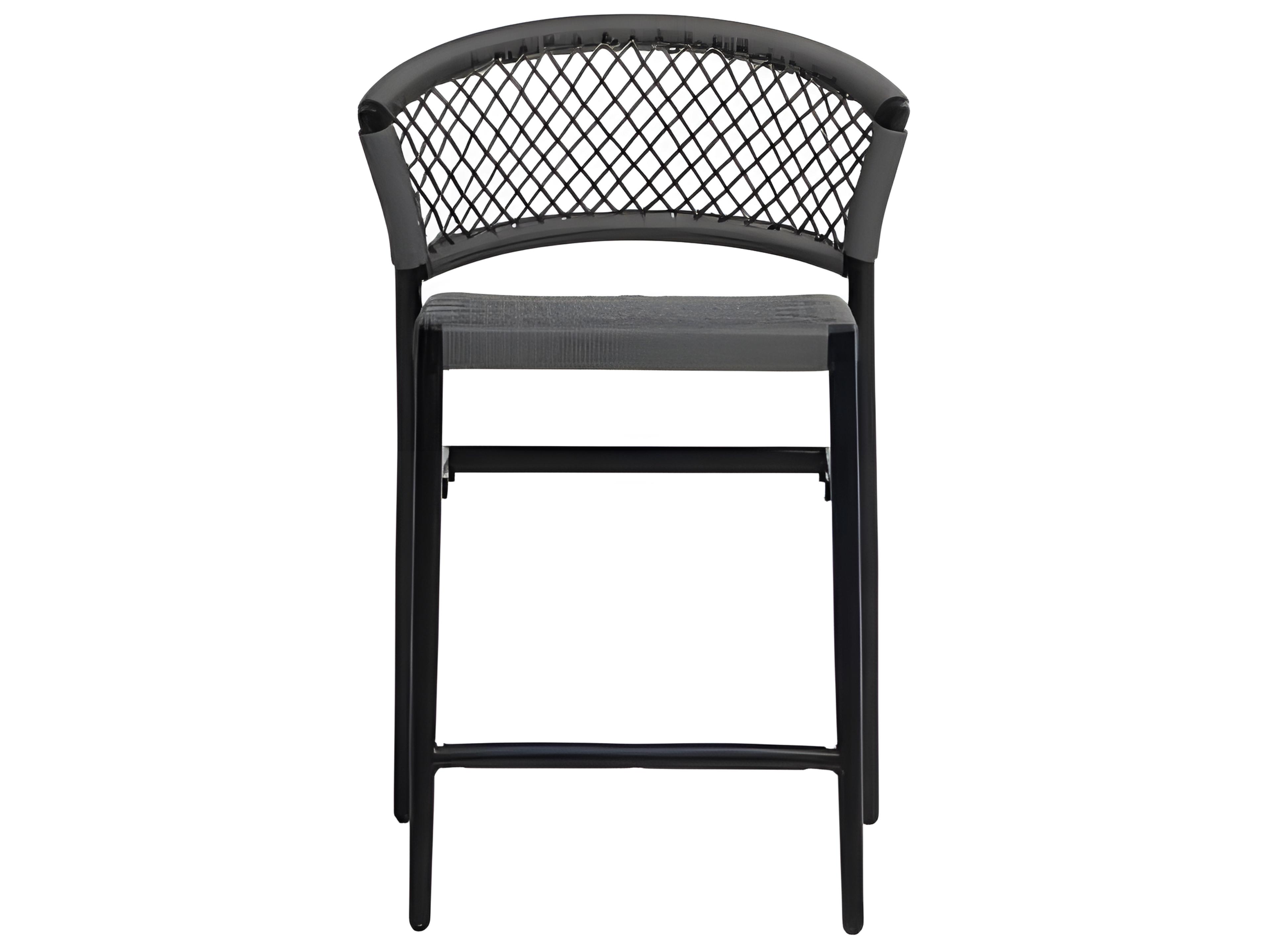Ratana Ria Silver Black Aluminum Rope Counter Stool