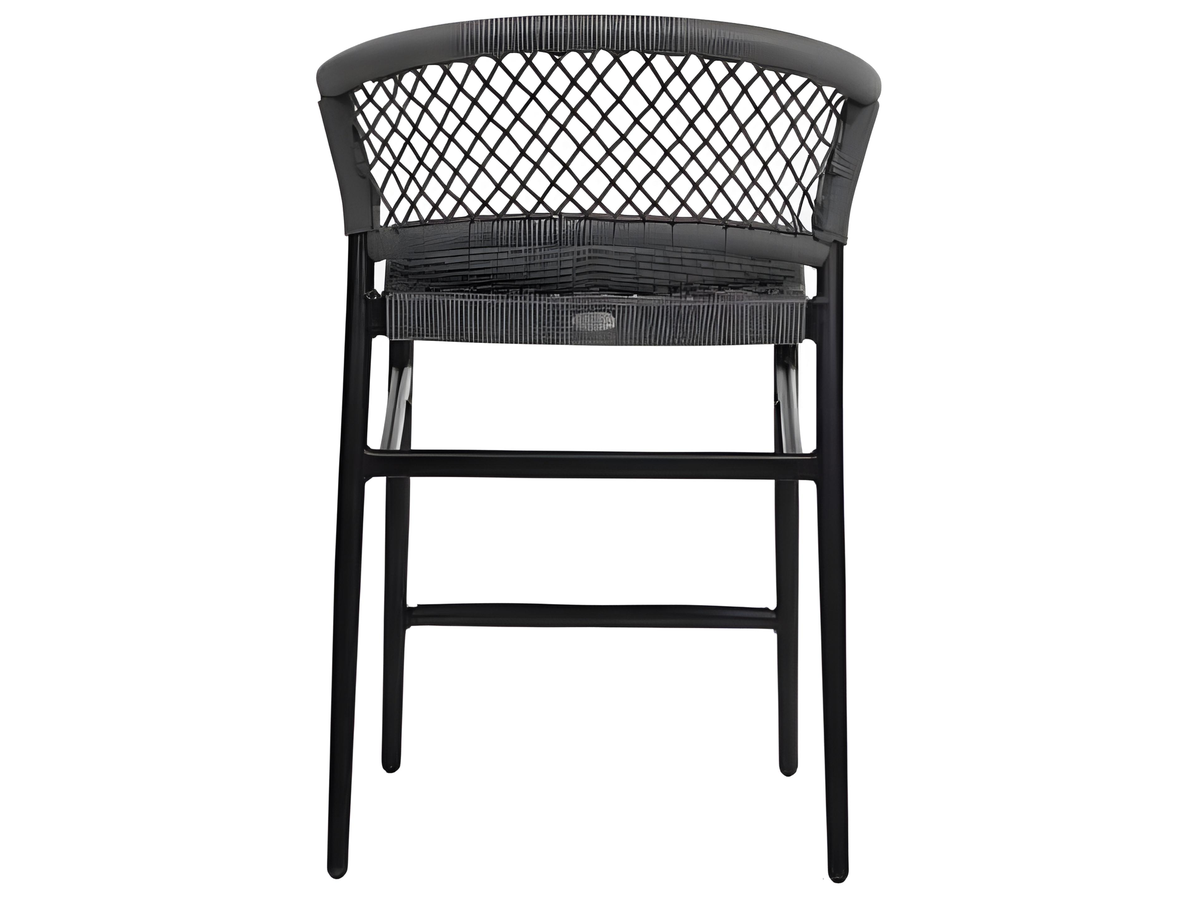 Ratana Ria Silver Black Aluminum Rope Counter Stool