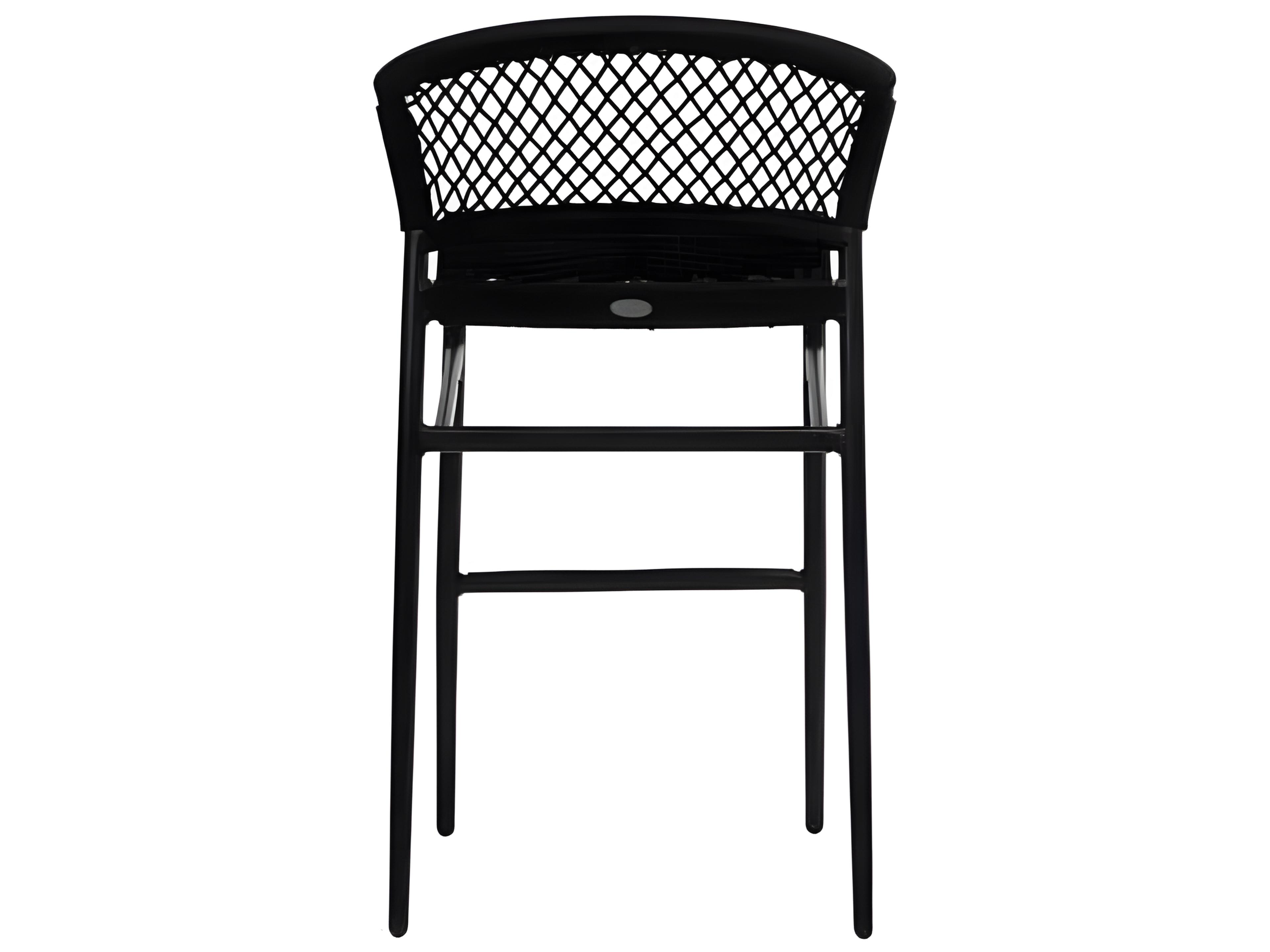 Ratana Ria Silver Black Aluminum Rope Bar Stool