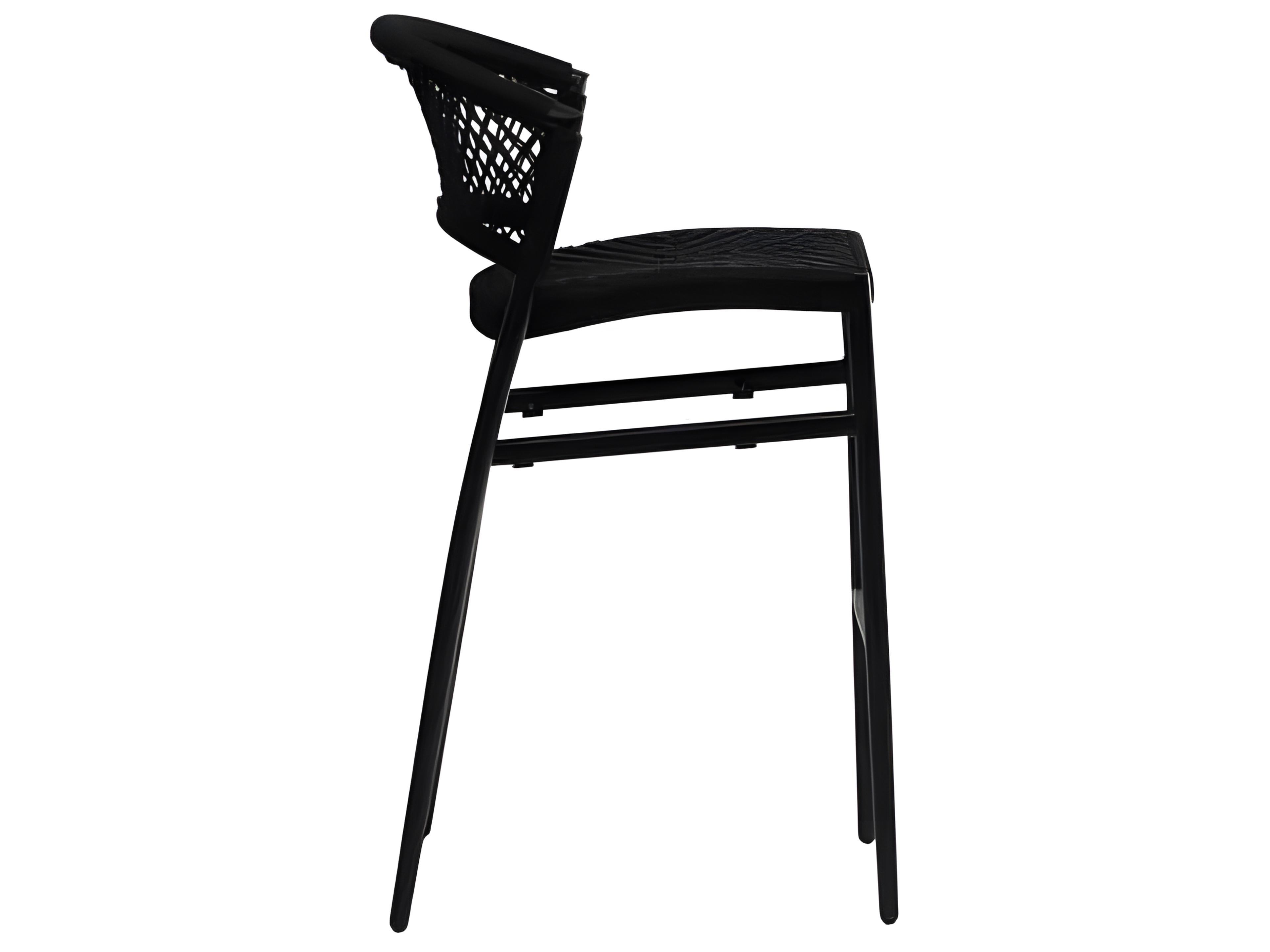 Ratana Ria Silver Black Aluminum Rope Bar Stool