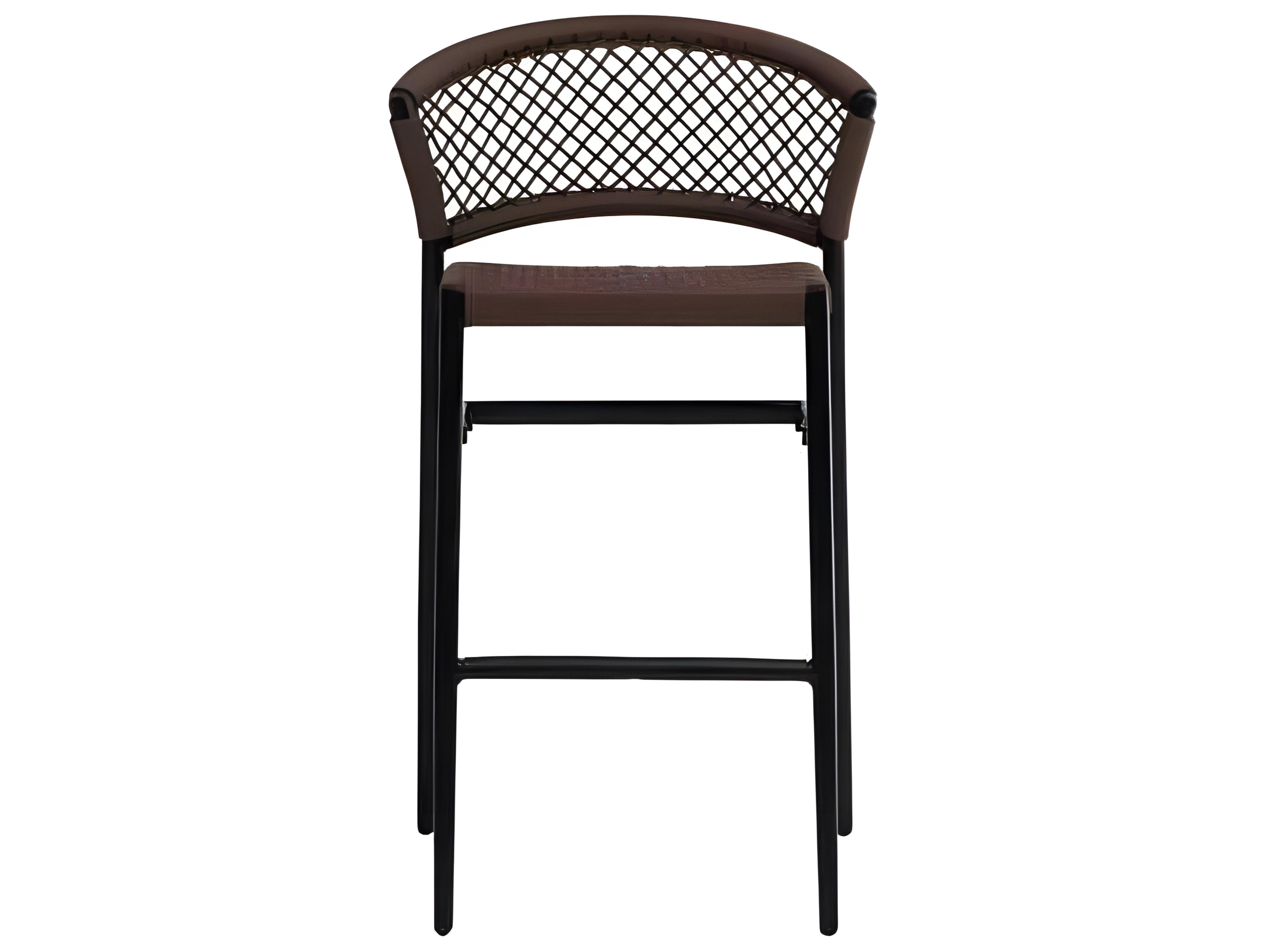 Ratana Ria Silver Black Aluminum Rope Bar Stool