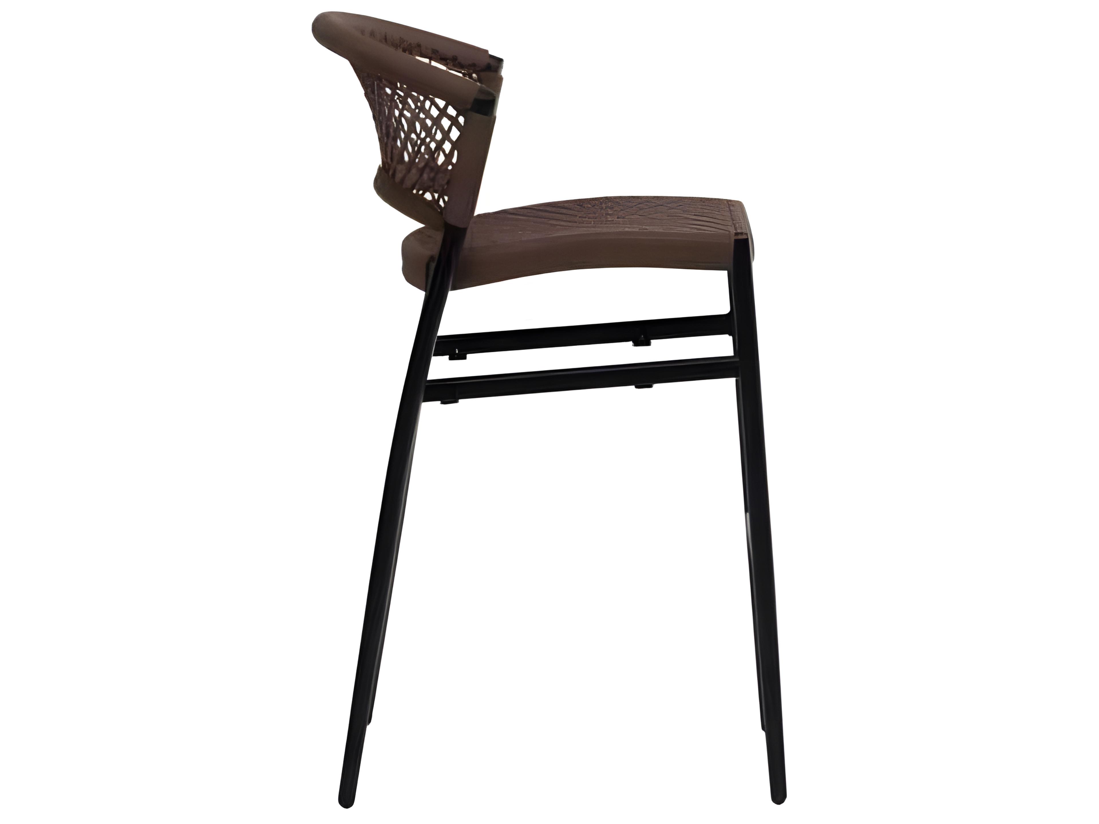 Ratana Ria Silver Black Aluminum Rope Bar Stool