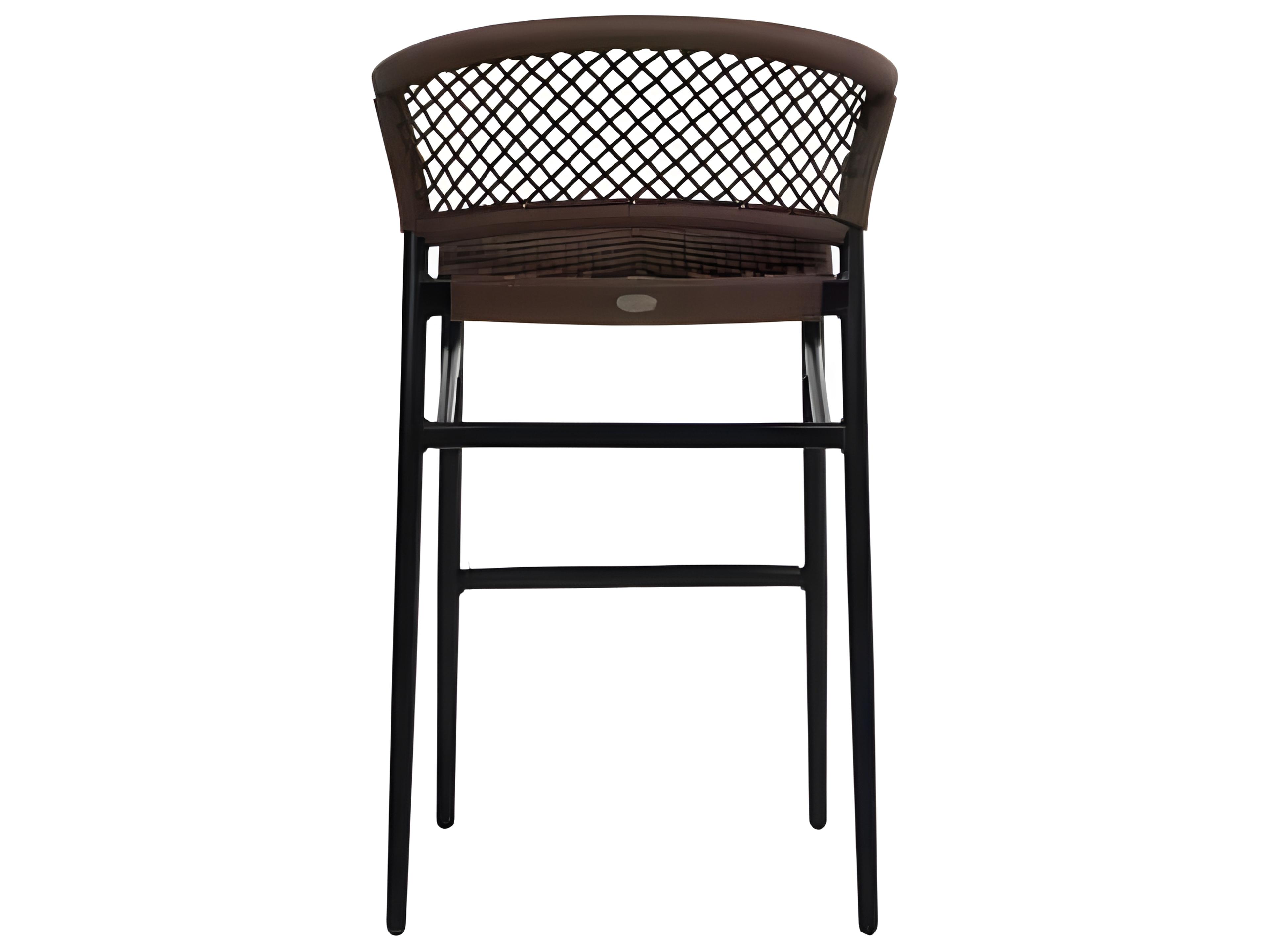 Ratana Ria Silver Black Aluminum Rope Bar Stool