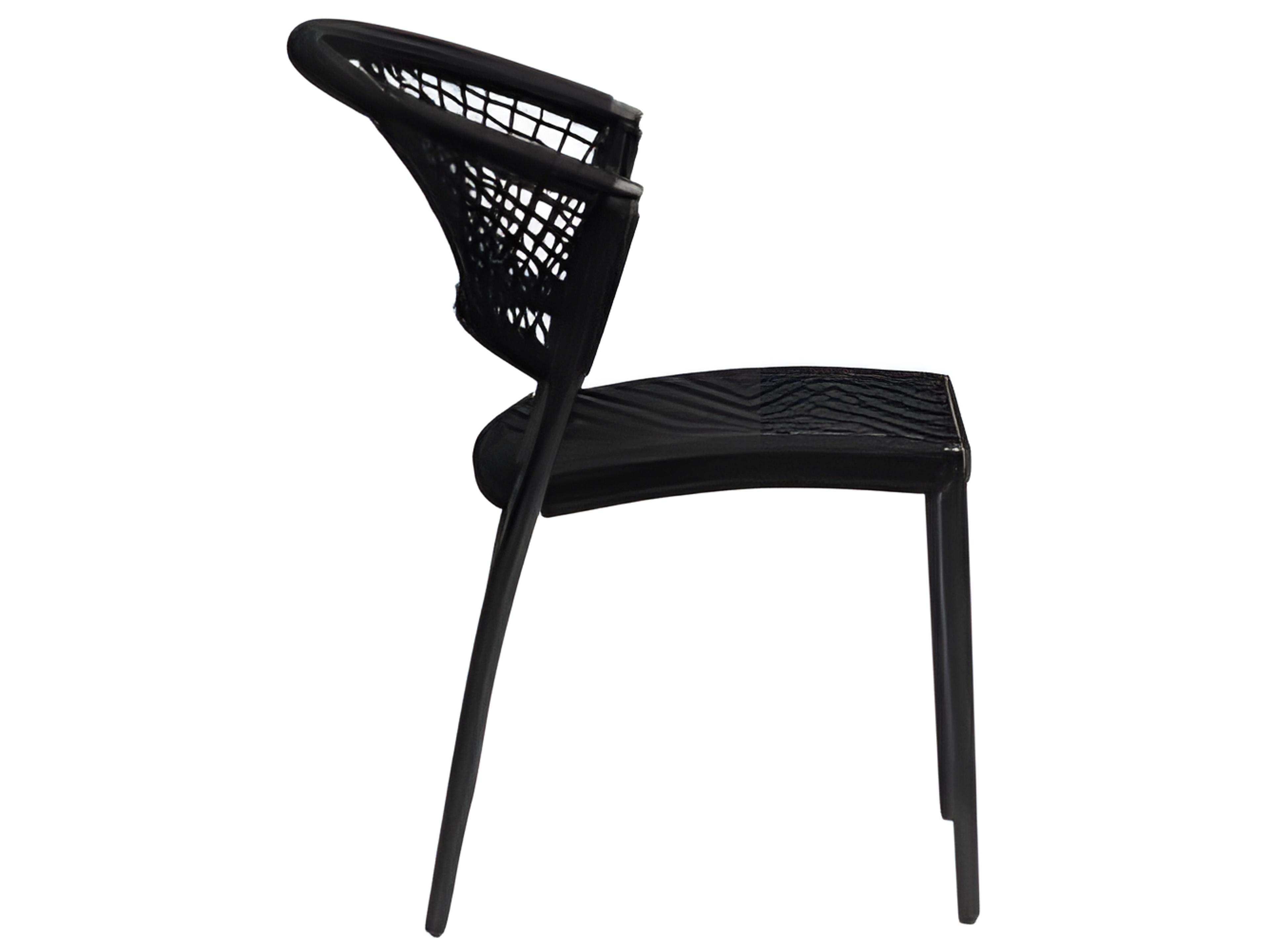 Ratana Ria Silver Black Aluminum Strap Dining Chair