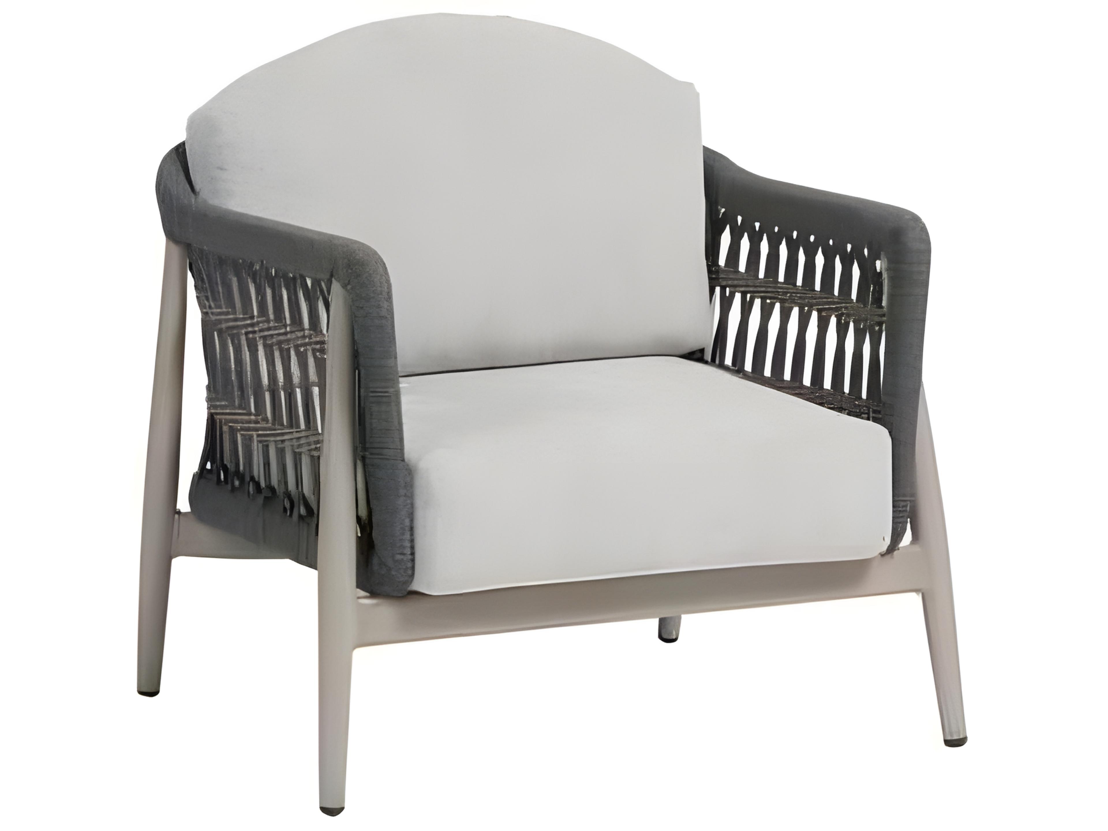 Coconut Grove Silver Pearl Aluminum Cushion Lounge Chair