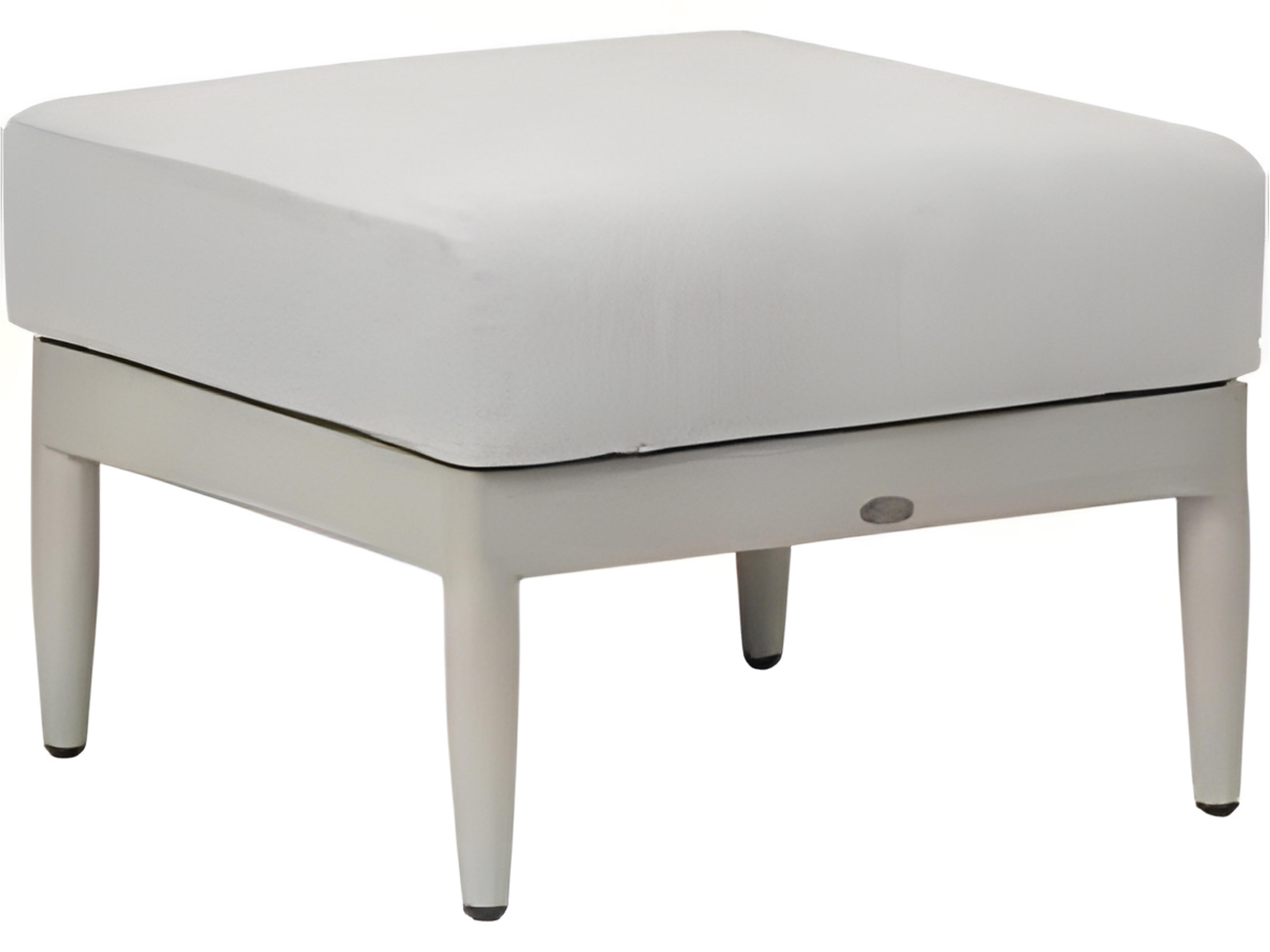 Coconut Grove Silver Pearl Aluminum Cushion Ottoman