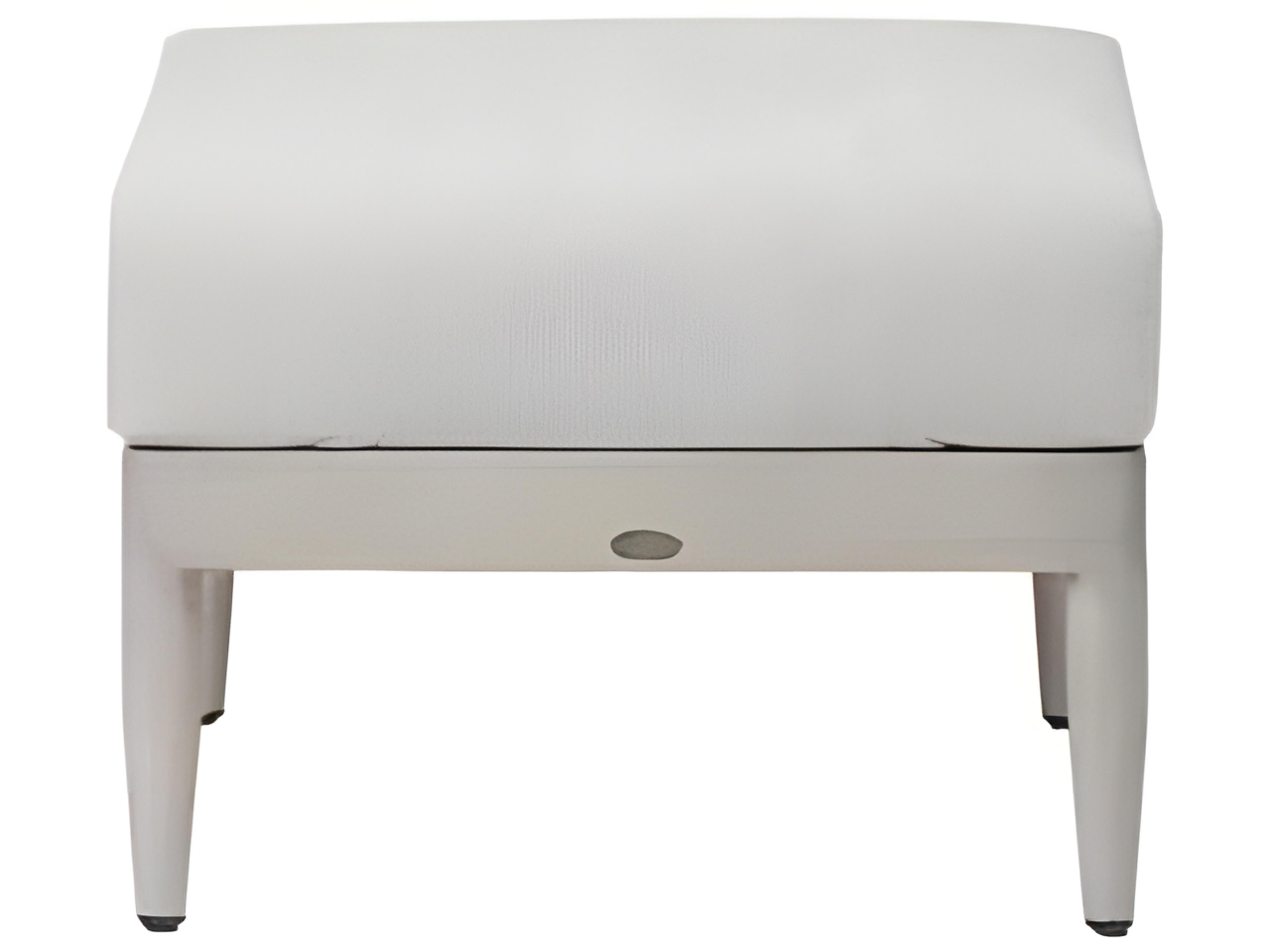 Ratana Coconut Grove Silver Pearl Aluminum Cushion Ottoman