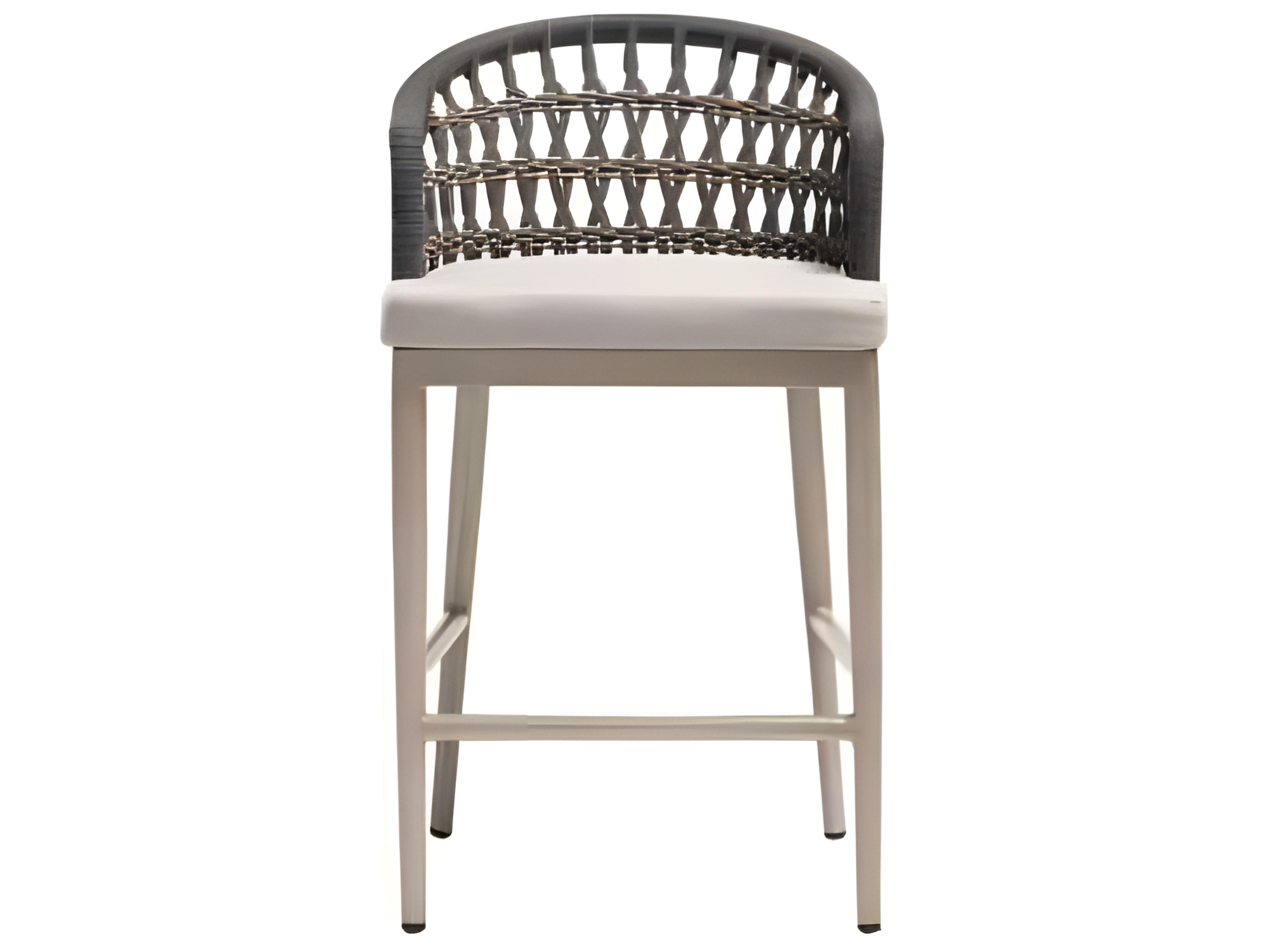 Ratana Coconut Grove Silver Pearl Aluminum Cushion Counter Stool
