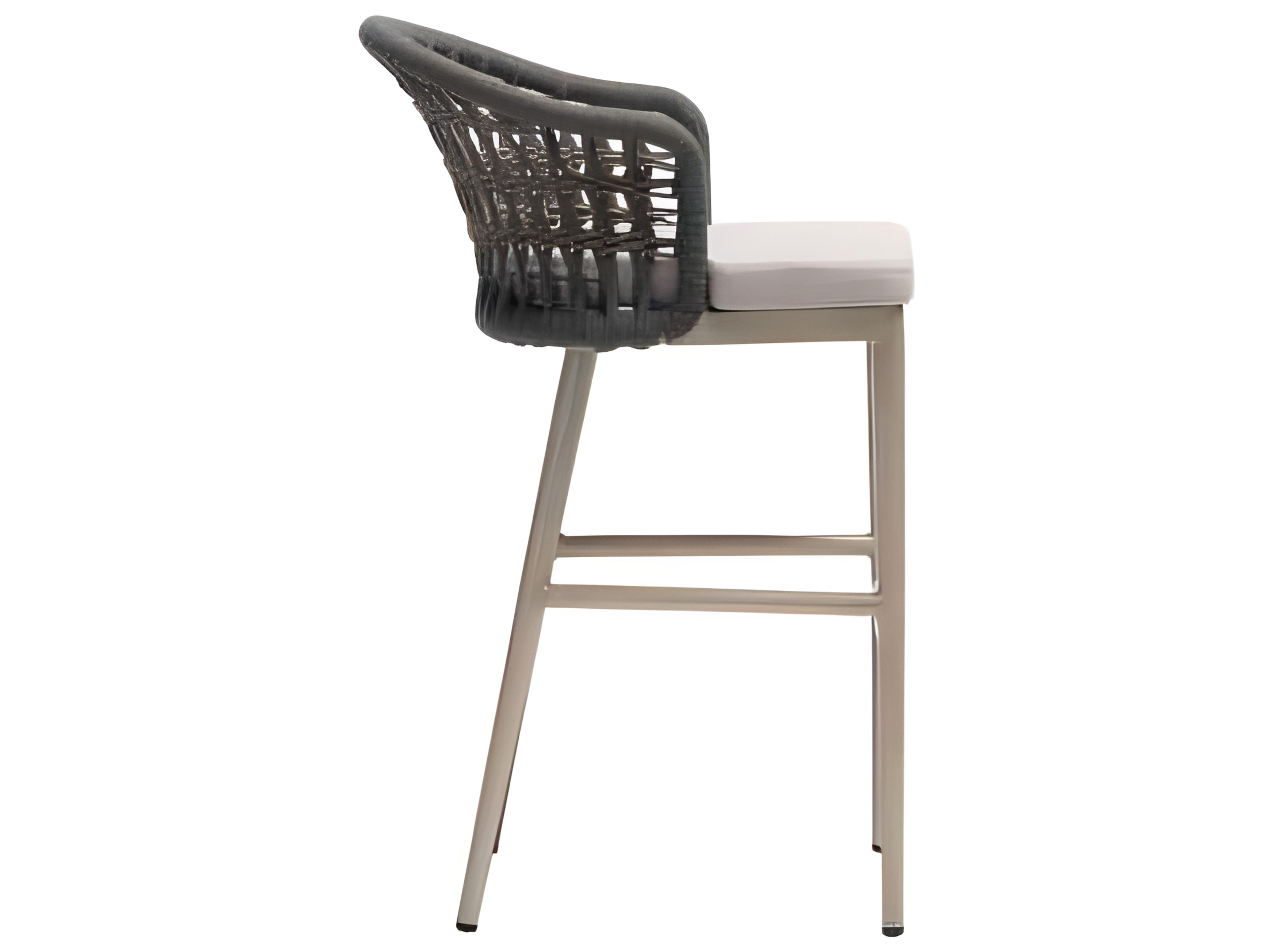 Ratana Coconut Grove Silver Pearl Aluminum Cushion Bar Stool