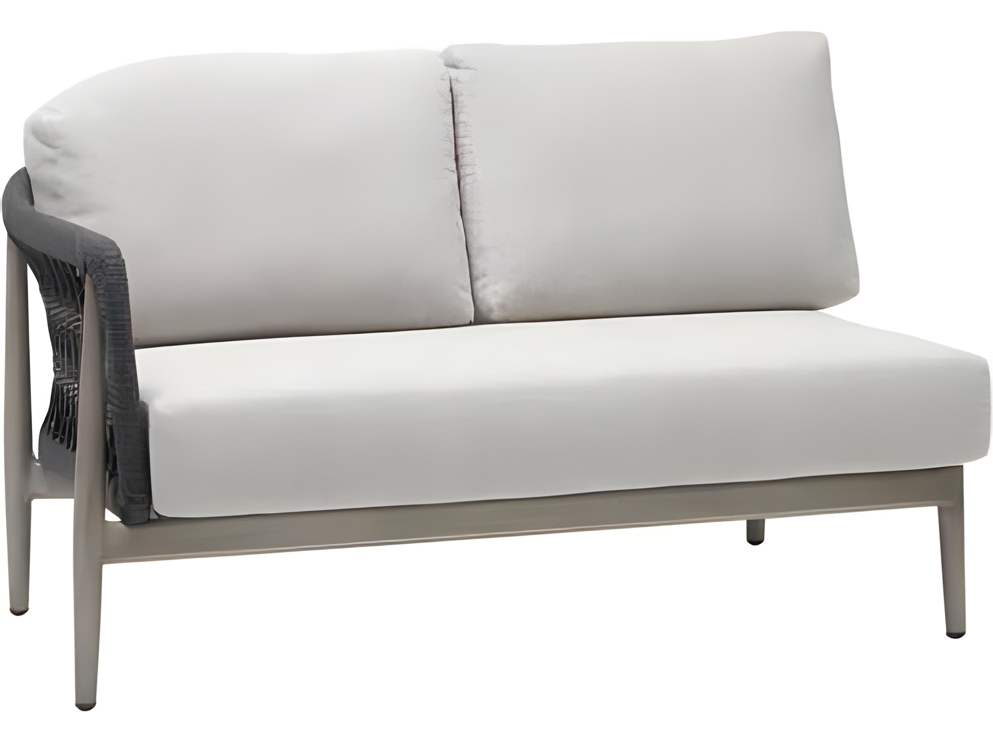 Coconut Grove Silver Pearl Aluminum Cushion Loveseat