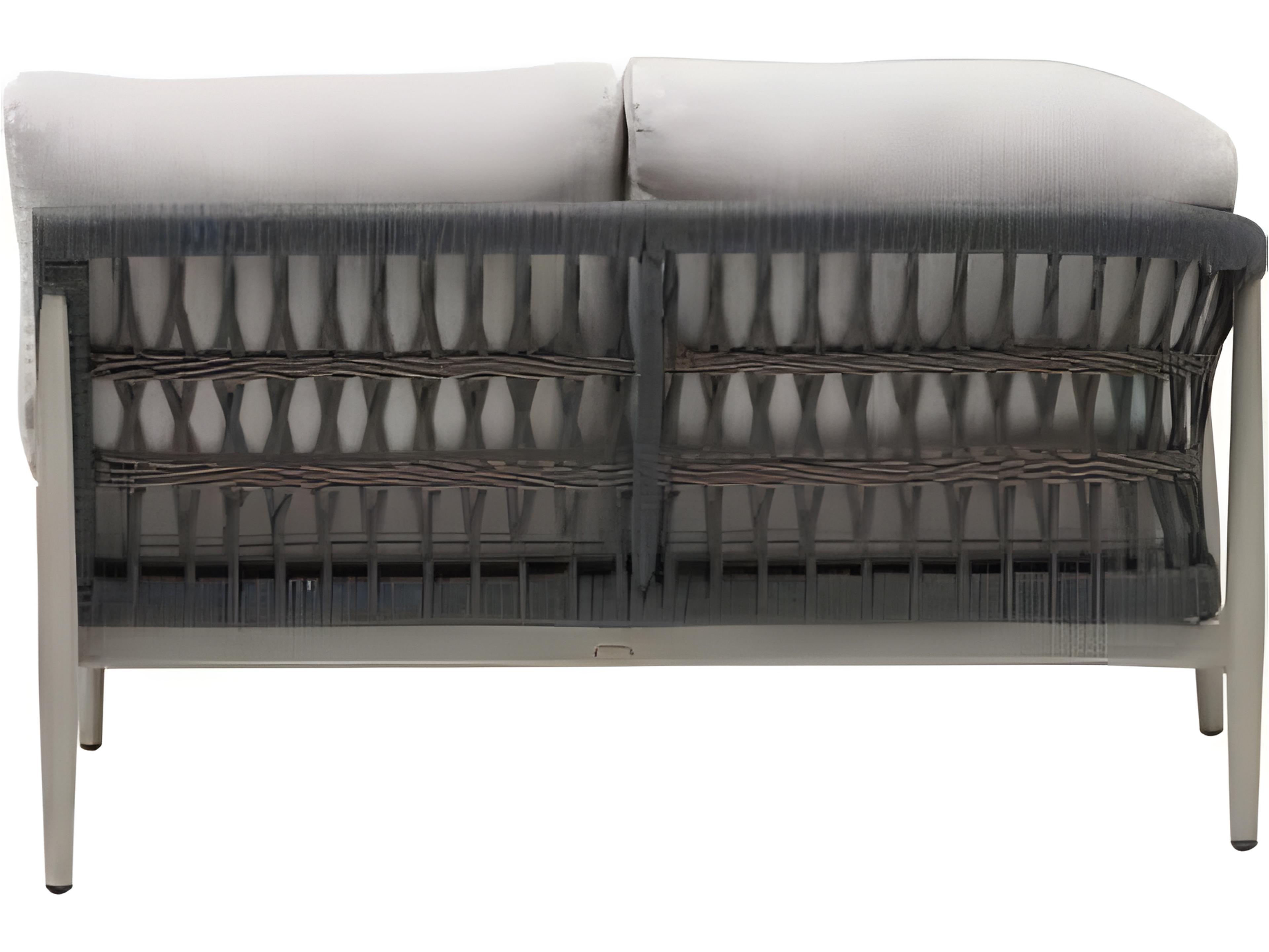 Ratana Coconut Grove Silver Pearl Aluminum Cushion Loveseat