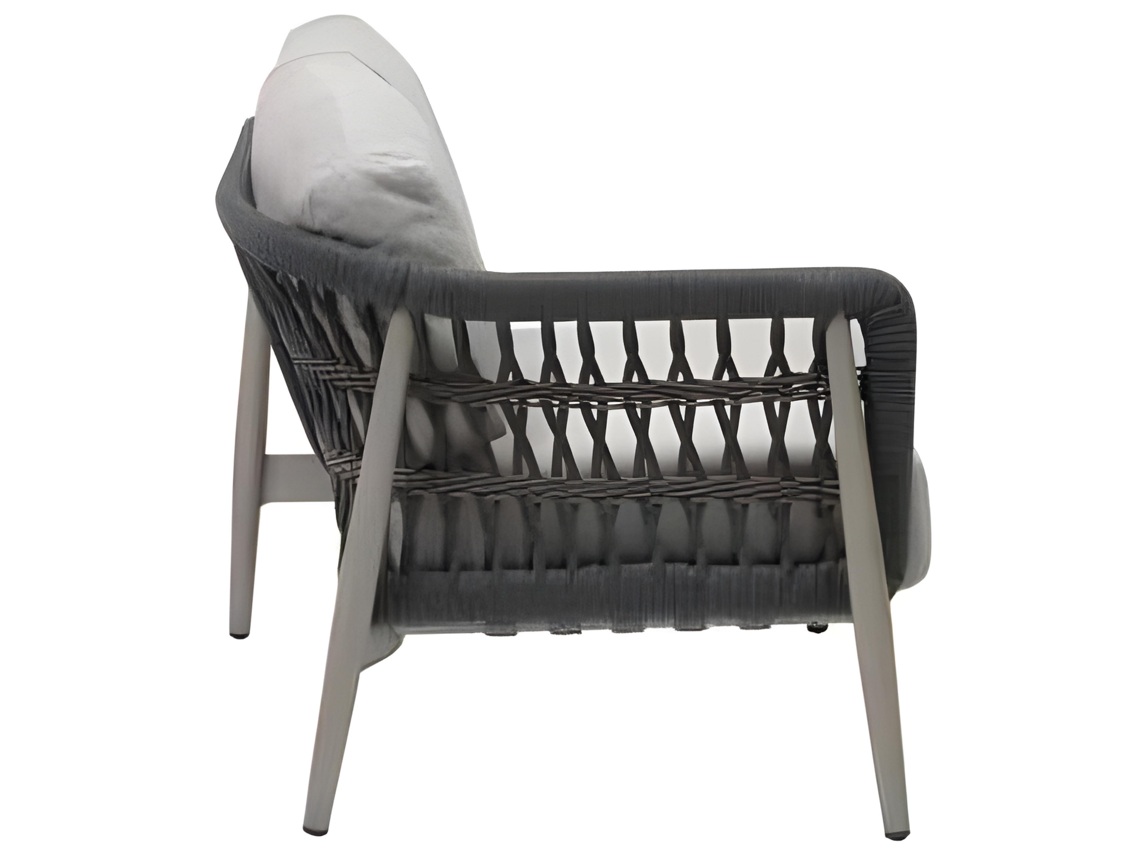 Ratana Coconut Grove Silver Pearl Aluminum Cushion Loveseat