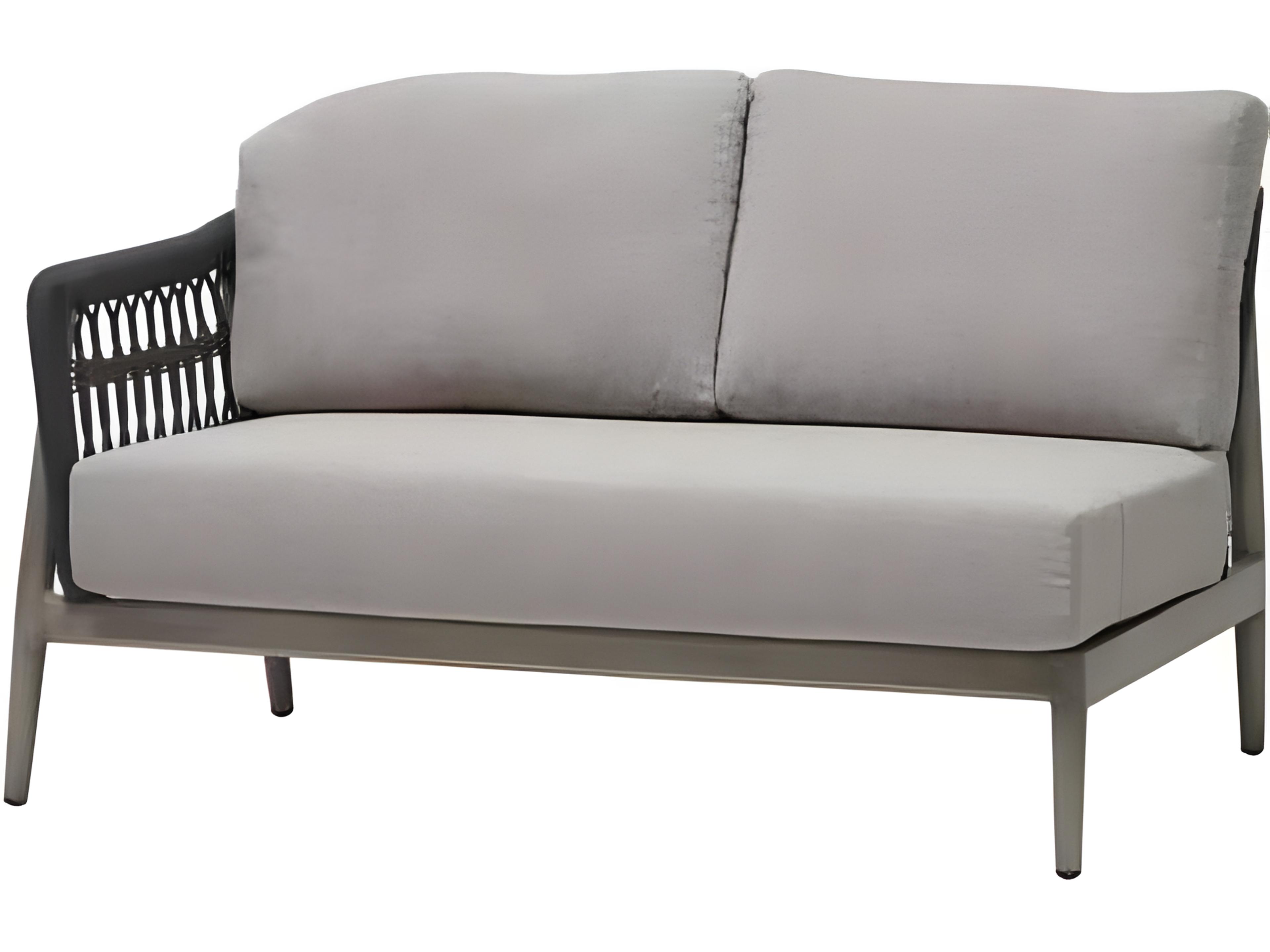 Ratana Coconut Grove Silver Pearl Aluminum Cushion Loveseat