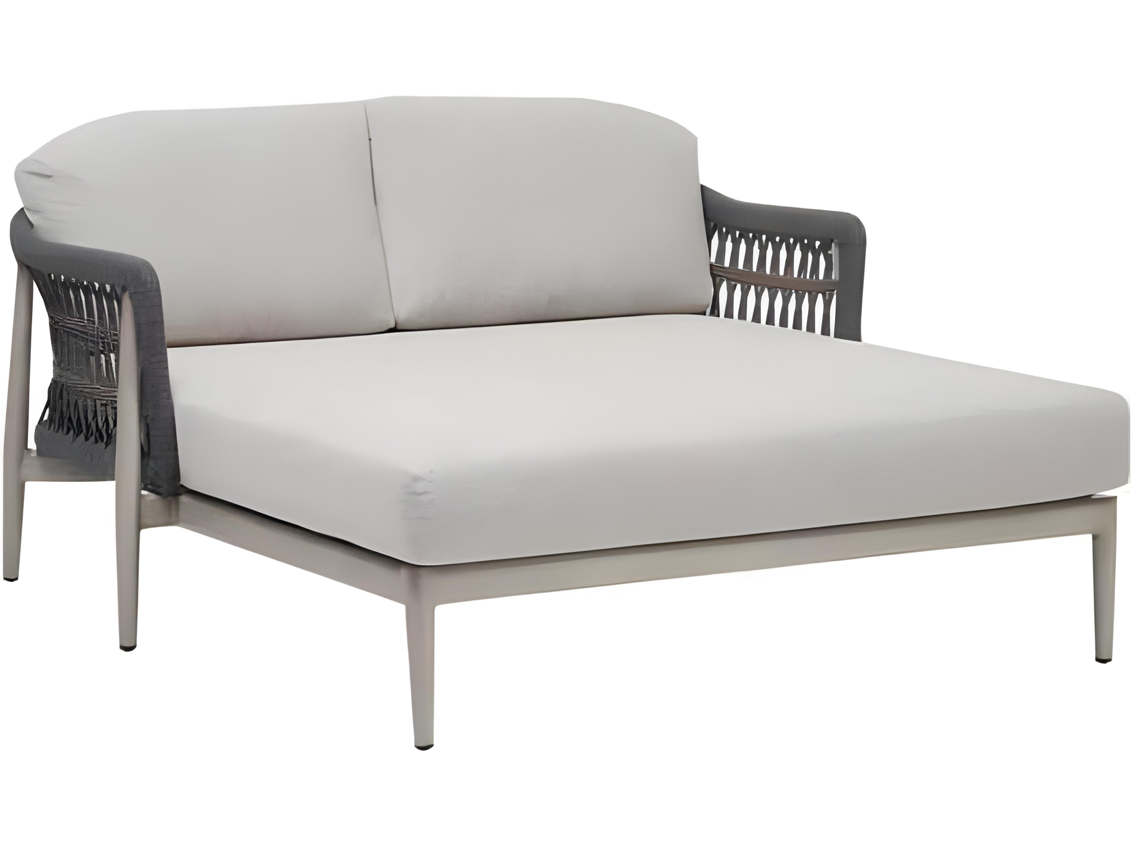 Coconut Grove Silver Pearl Aluminum Cushion Lounge Bed