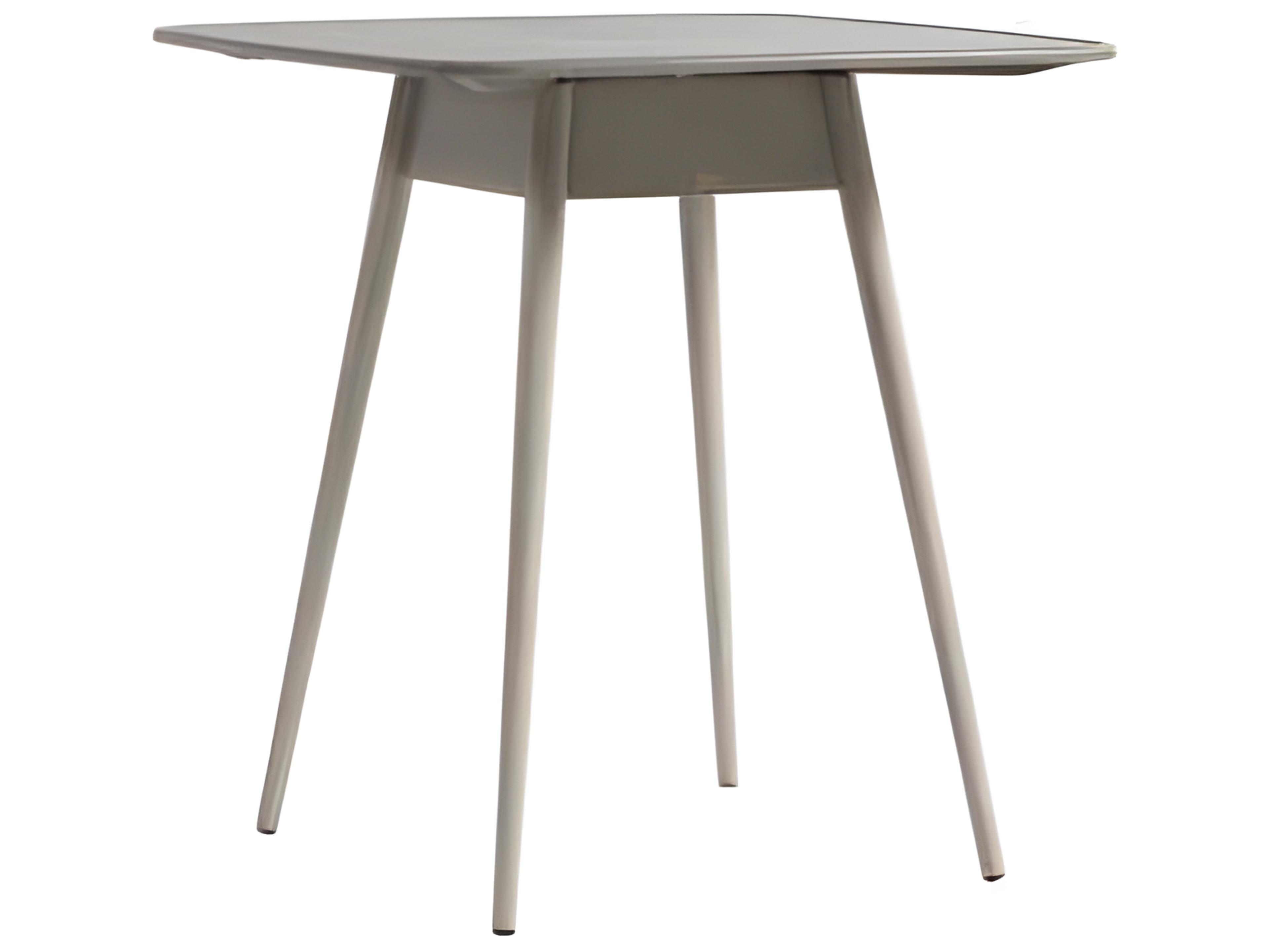 Alinea Silver Pearl Aluminum Square Umbrella Hole Bar Table