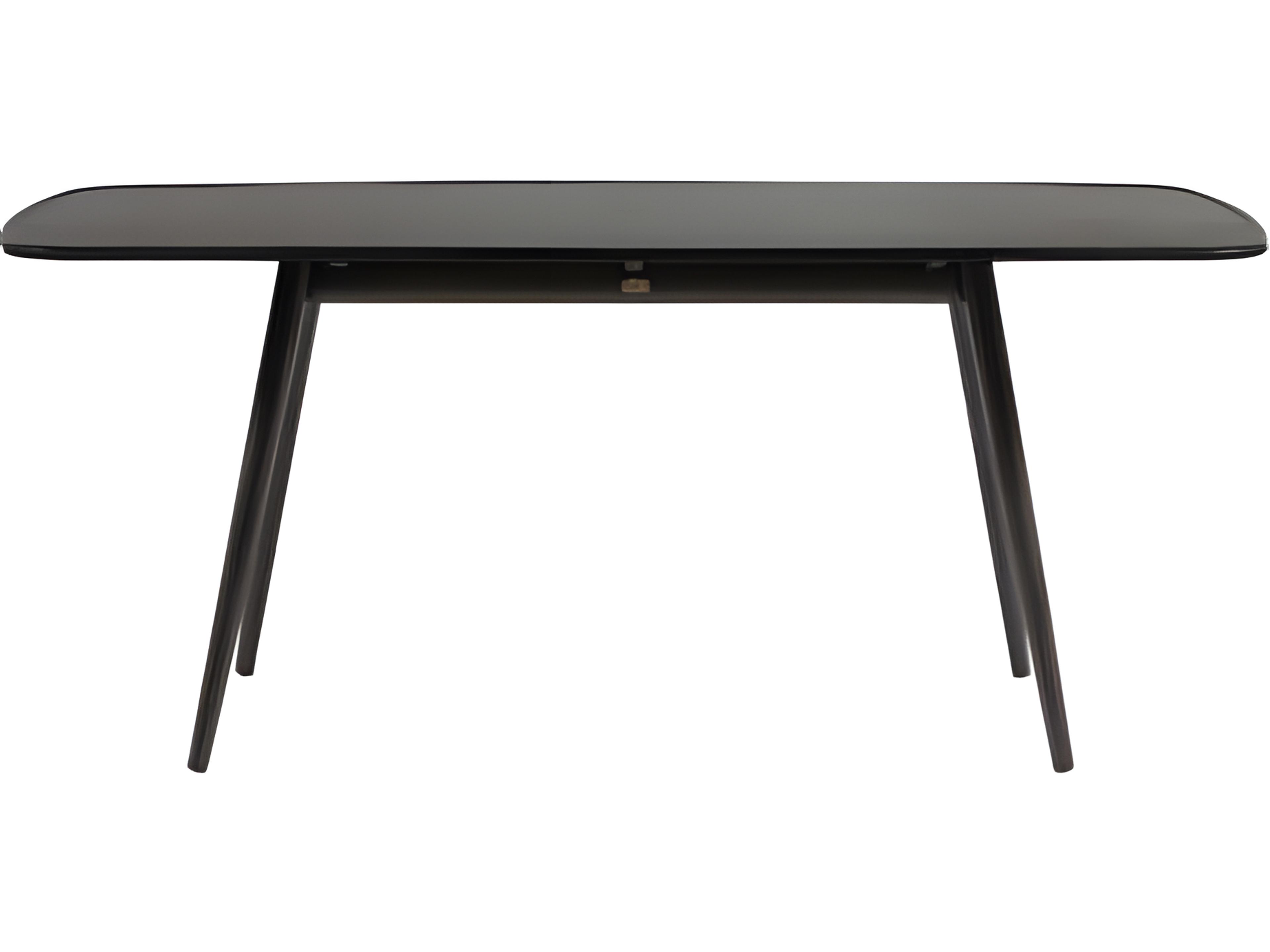 Ratana Alinea Silver Ash Grey Aluminum Rectangular Umbrella Hole Dining Table