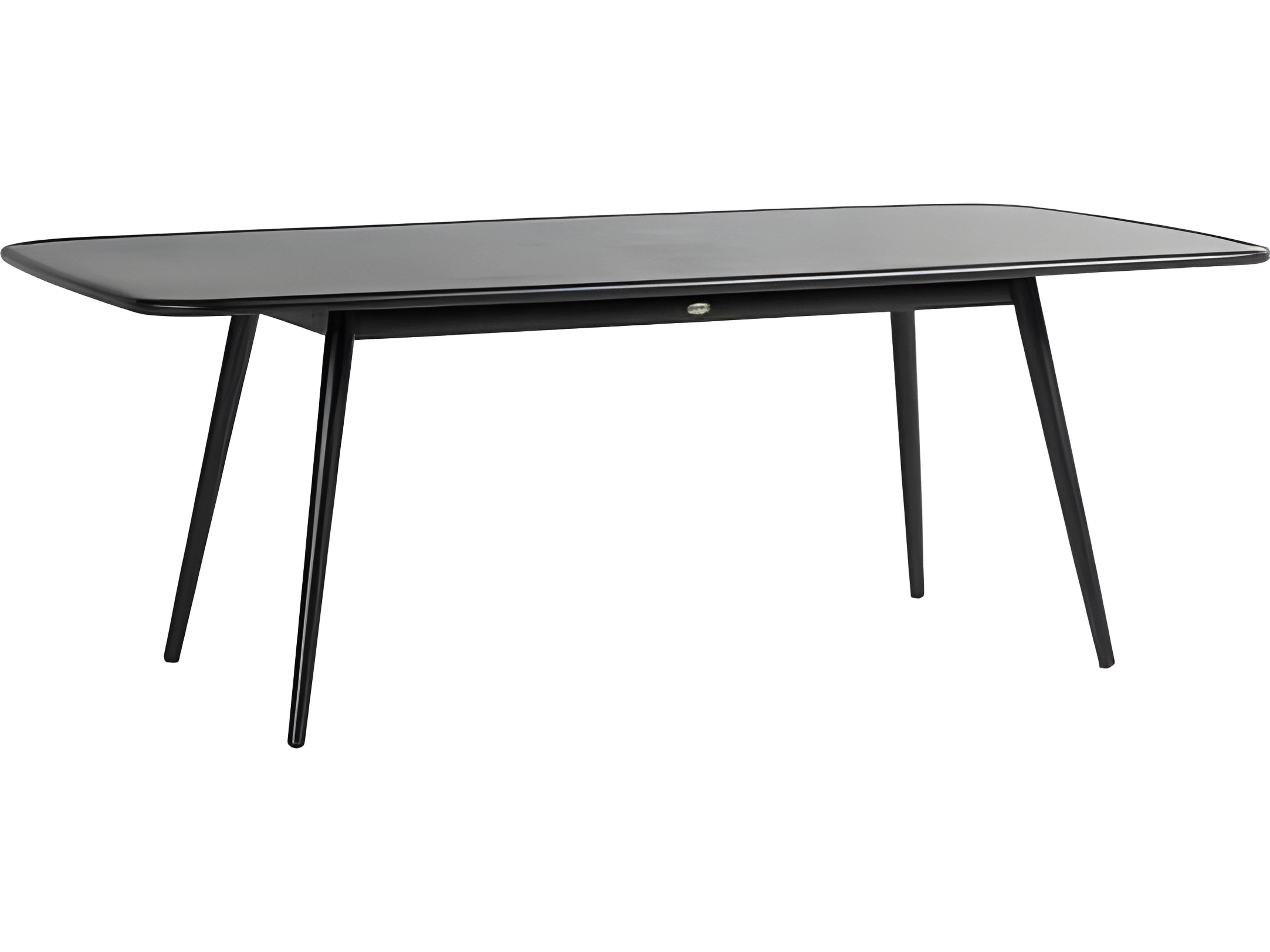 Alinea Silver Diva Night Aluminum Rectangular Umbrella Hole Dining Table