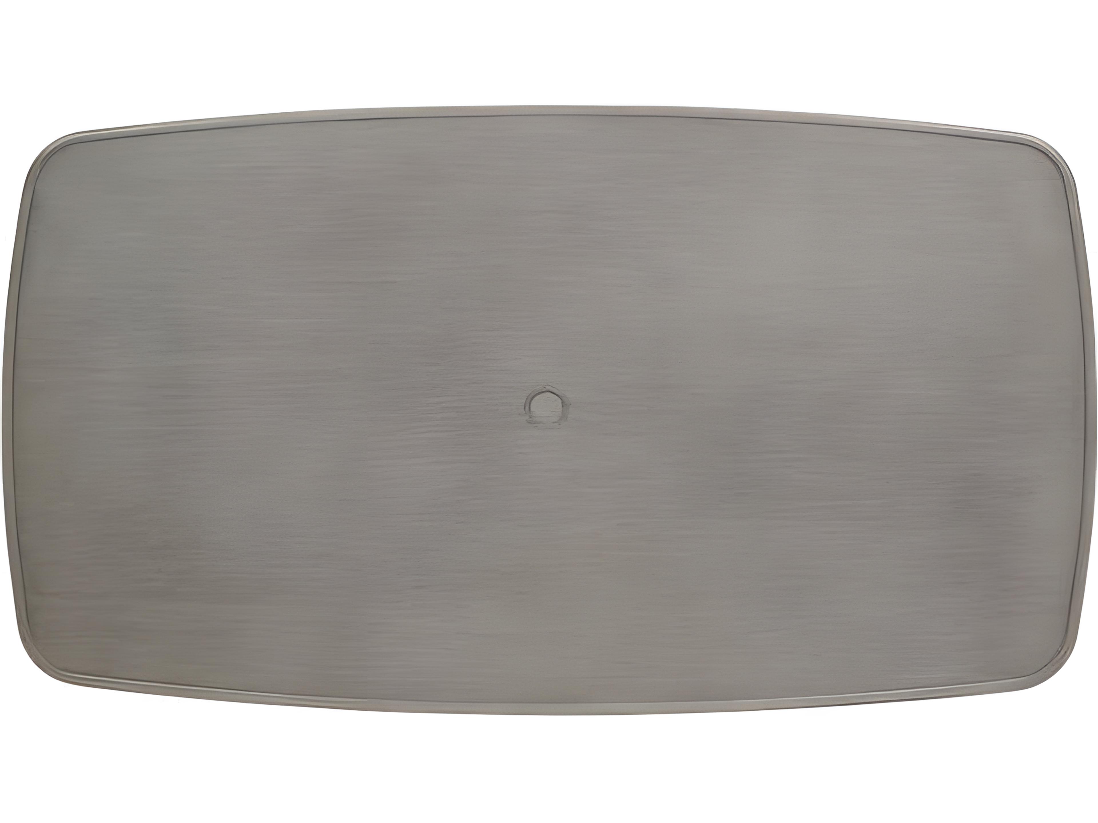 Ratana Alinea Silver Pearl Aluminum Rectangular Umbrella Hole Dining Table