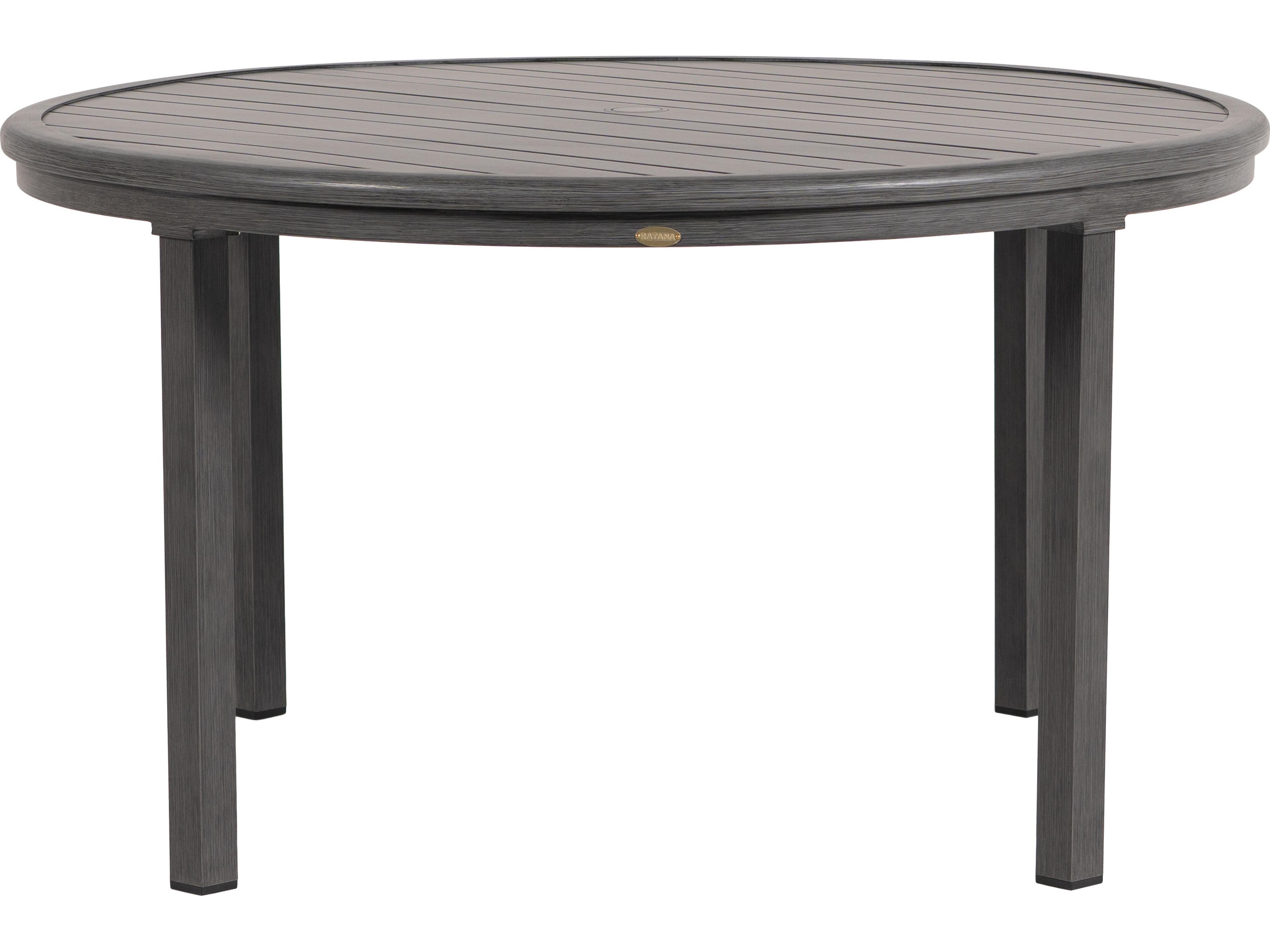 Canbria Tables Aluminum Round Umbrella Hole Dining Table