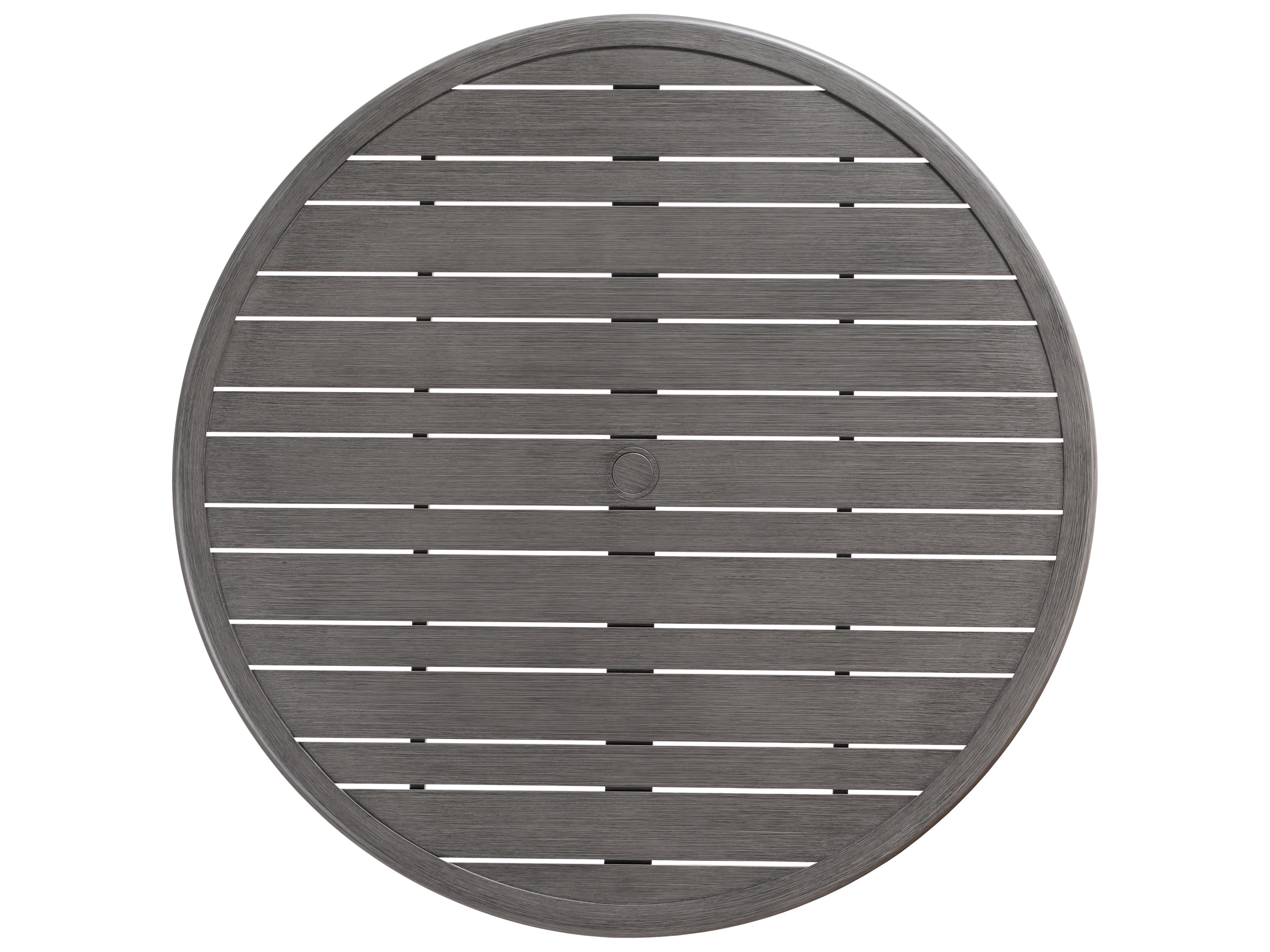 Ratana Canbria Tables Aluminum Round Umbrella Hole Dining Table