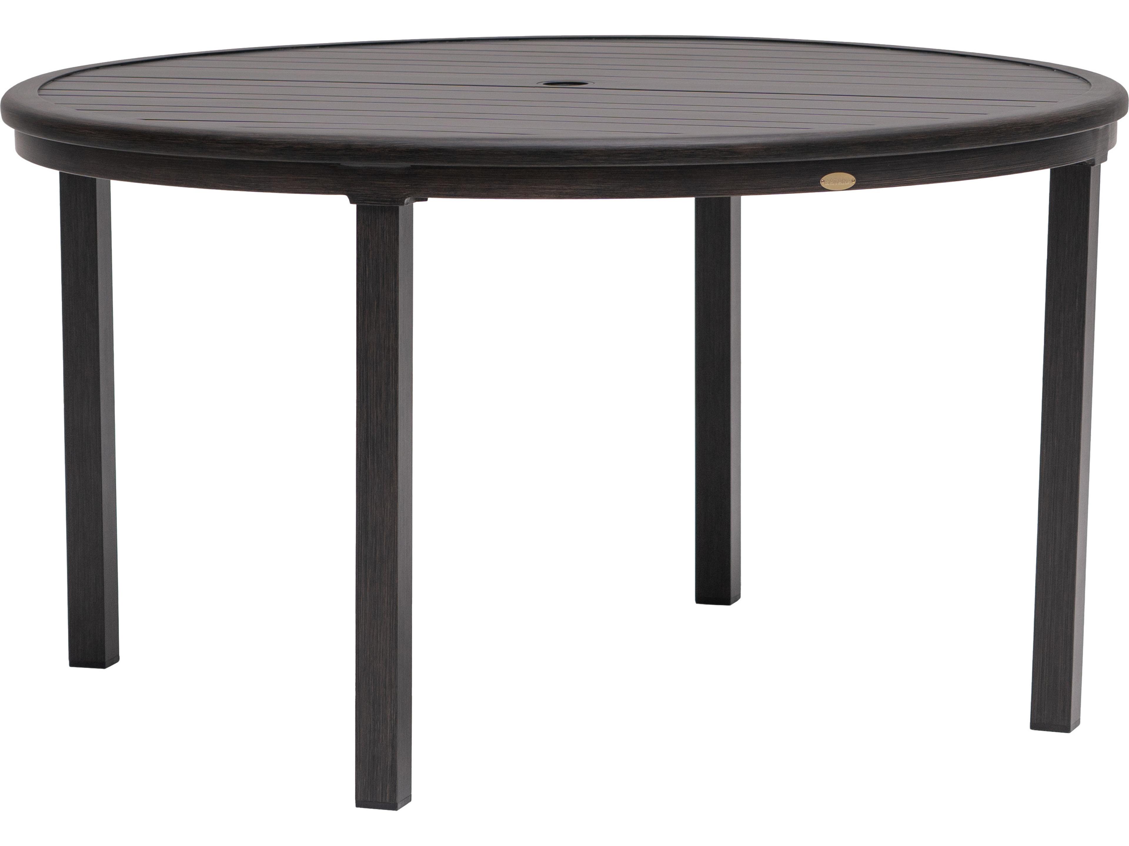 Canbria Tables Aluminum Round Umbrella Hole Dining Table