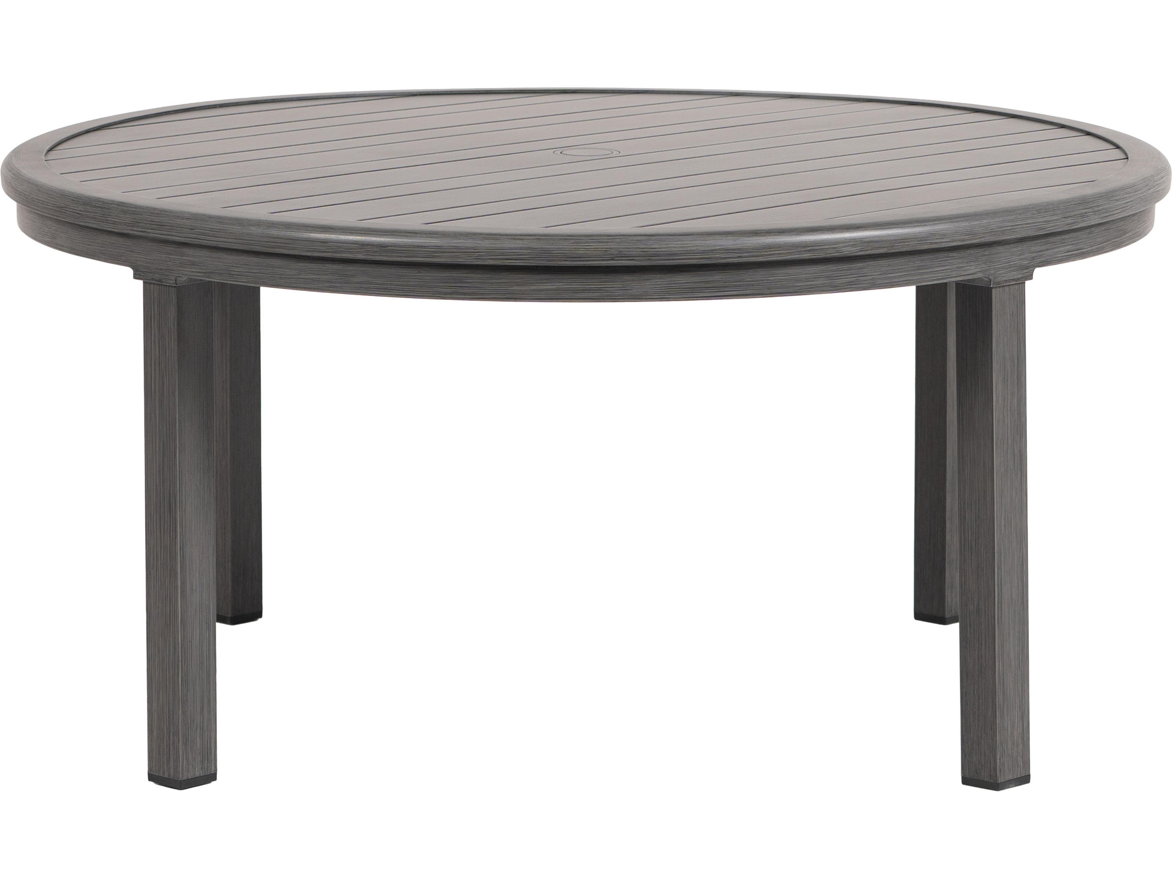 Ratana Canbria Tables Aluminum Round Umbrella Hole Chat Table