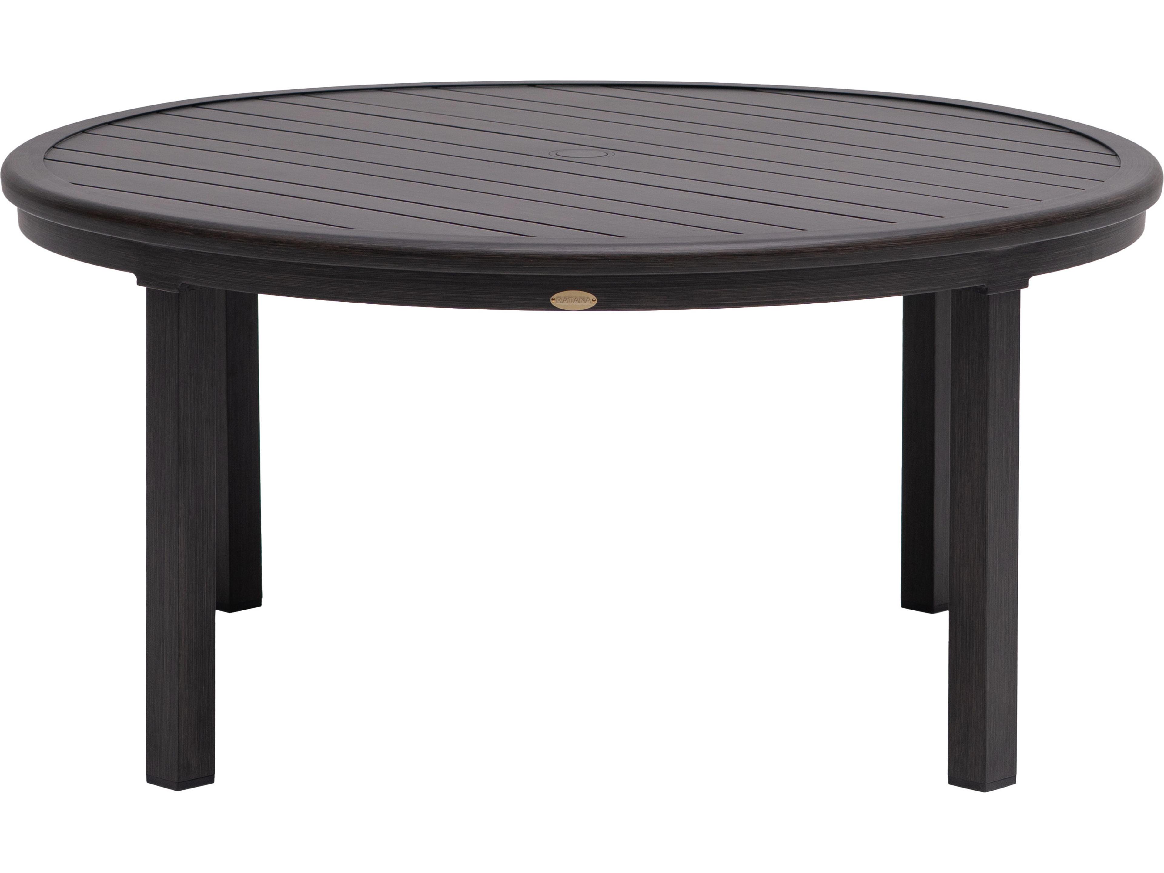 Ratana Canbria Tables Aluminum Round Umbrella Hole Chat Table