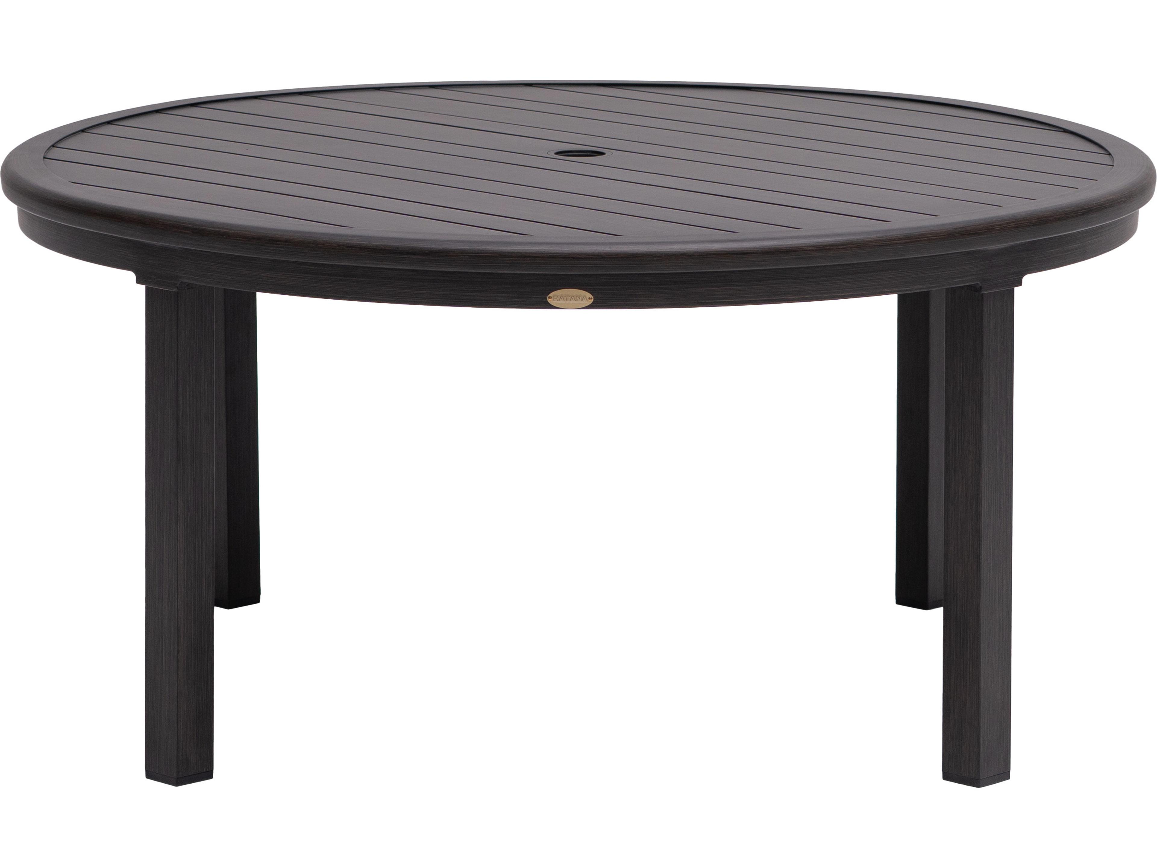 Ratana Canbria Tables Aluminum Round Umbrella Hole Chat Table