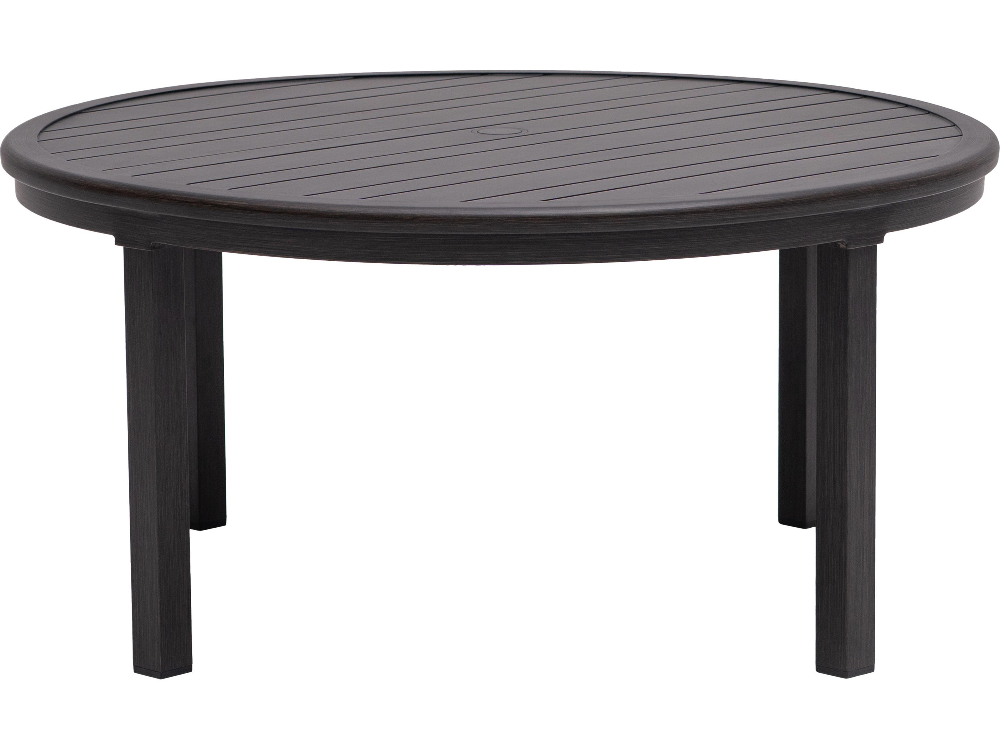 Ratana Canbria Tables Aluminum Round Umbrella Hole Chat Table