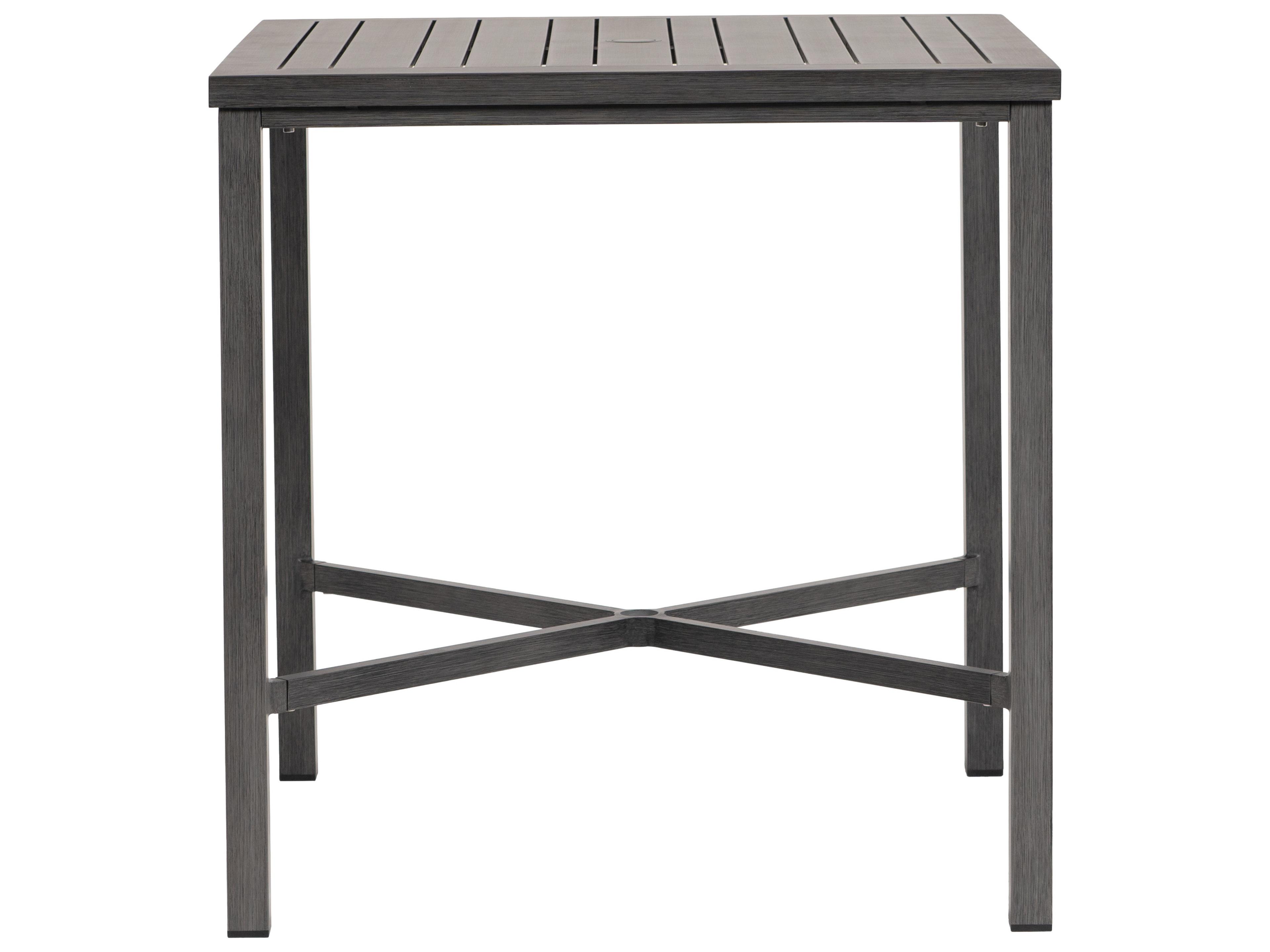 Ratana Canbria Tables Aluminum Square Umbrella Hole Bar Table