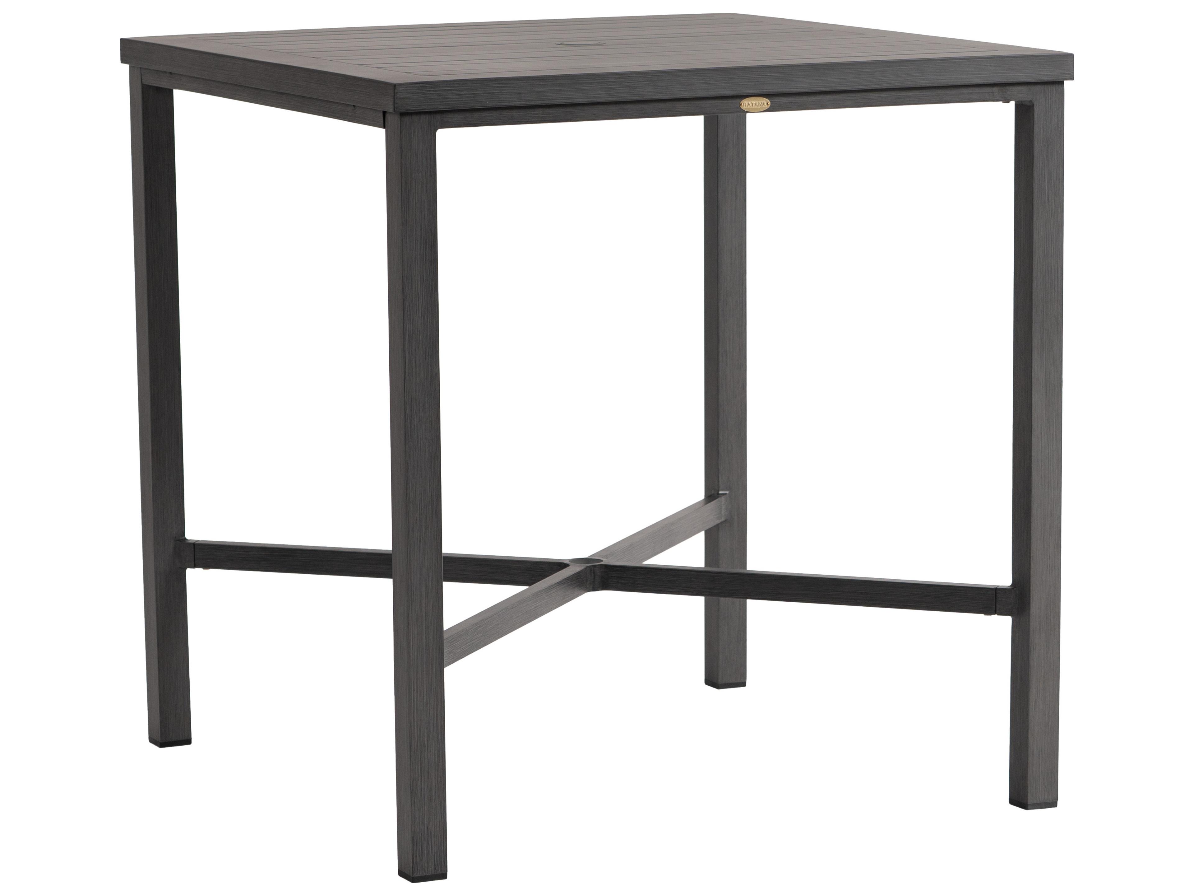 Ratana Canbria Tables Aluminum Square Umbrella Hole Bar Table