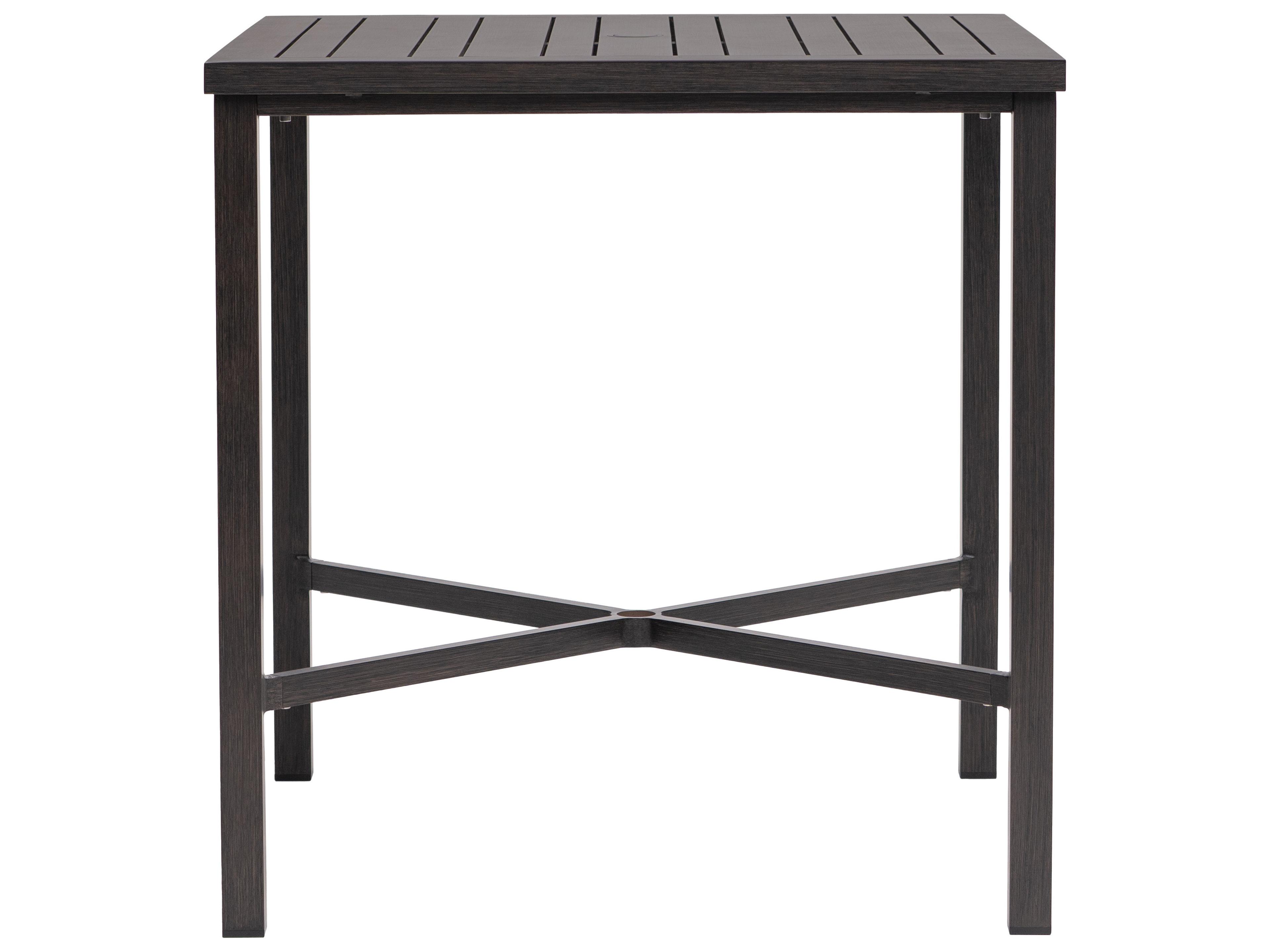 Ratana Canbria Tables Aluminum Square Umbrella Hole Bar Table