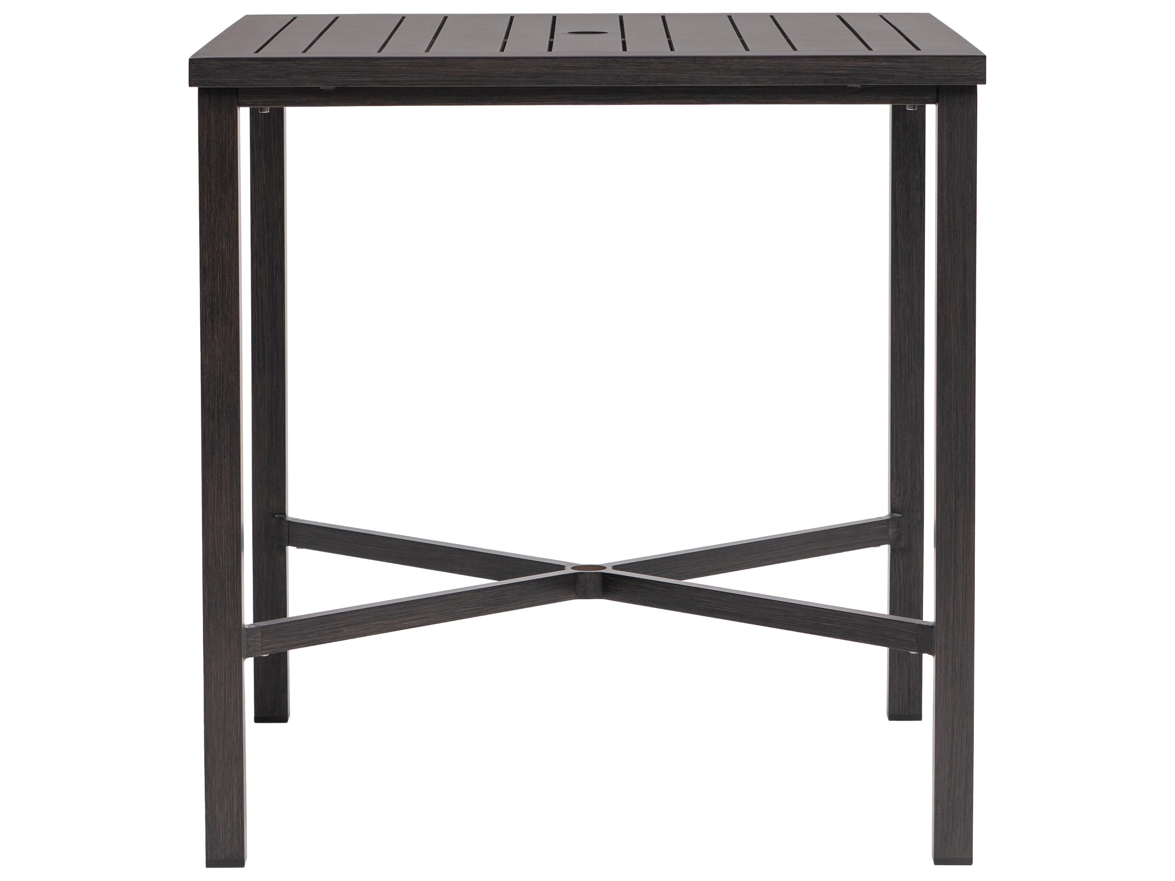 Ratana Canbria Tables Aluminum Square Umbrella Hole Bar Table