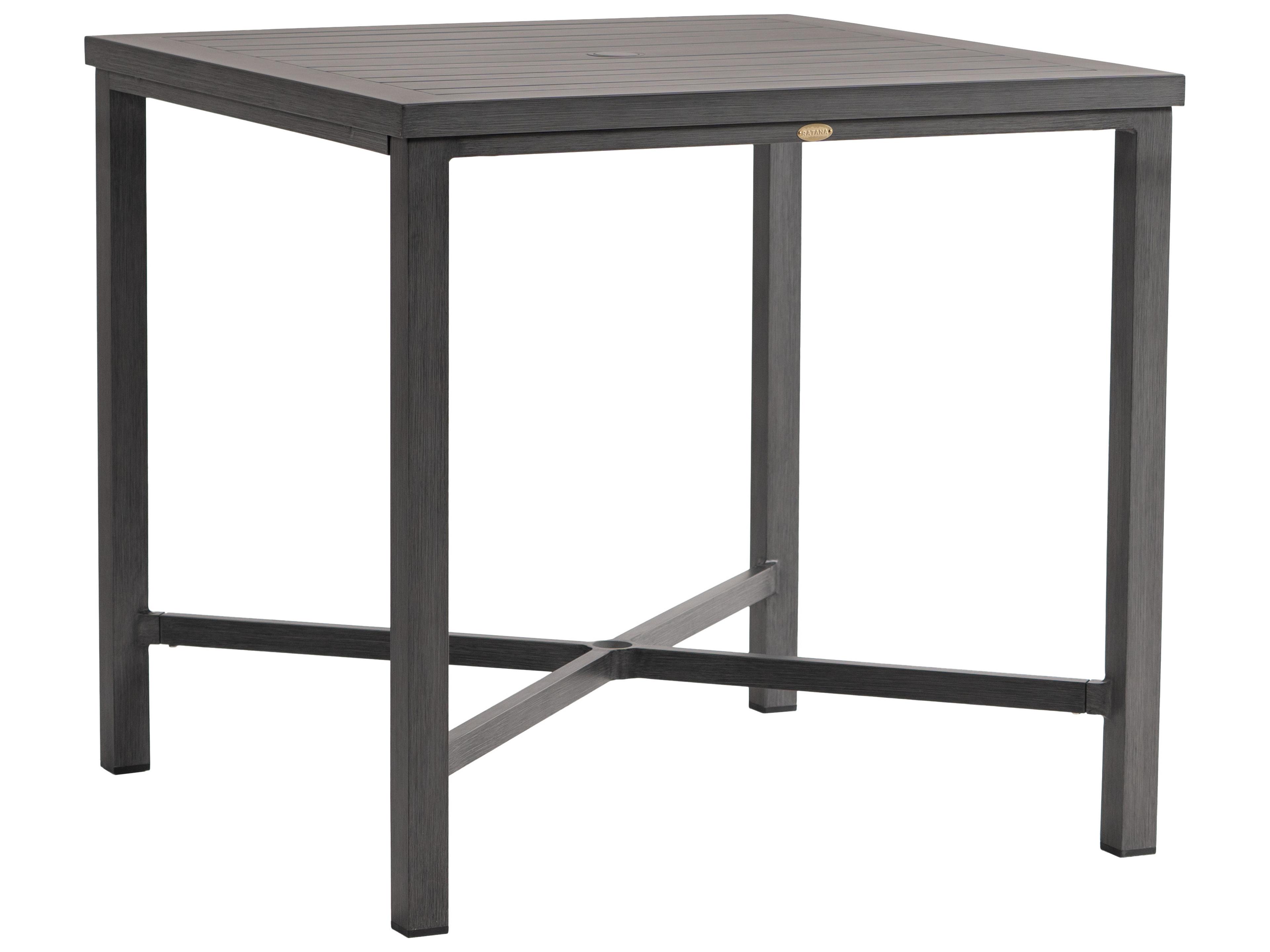 Ratana Canbria Tables Aluminum Square Umbrella Hole Counter Table