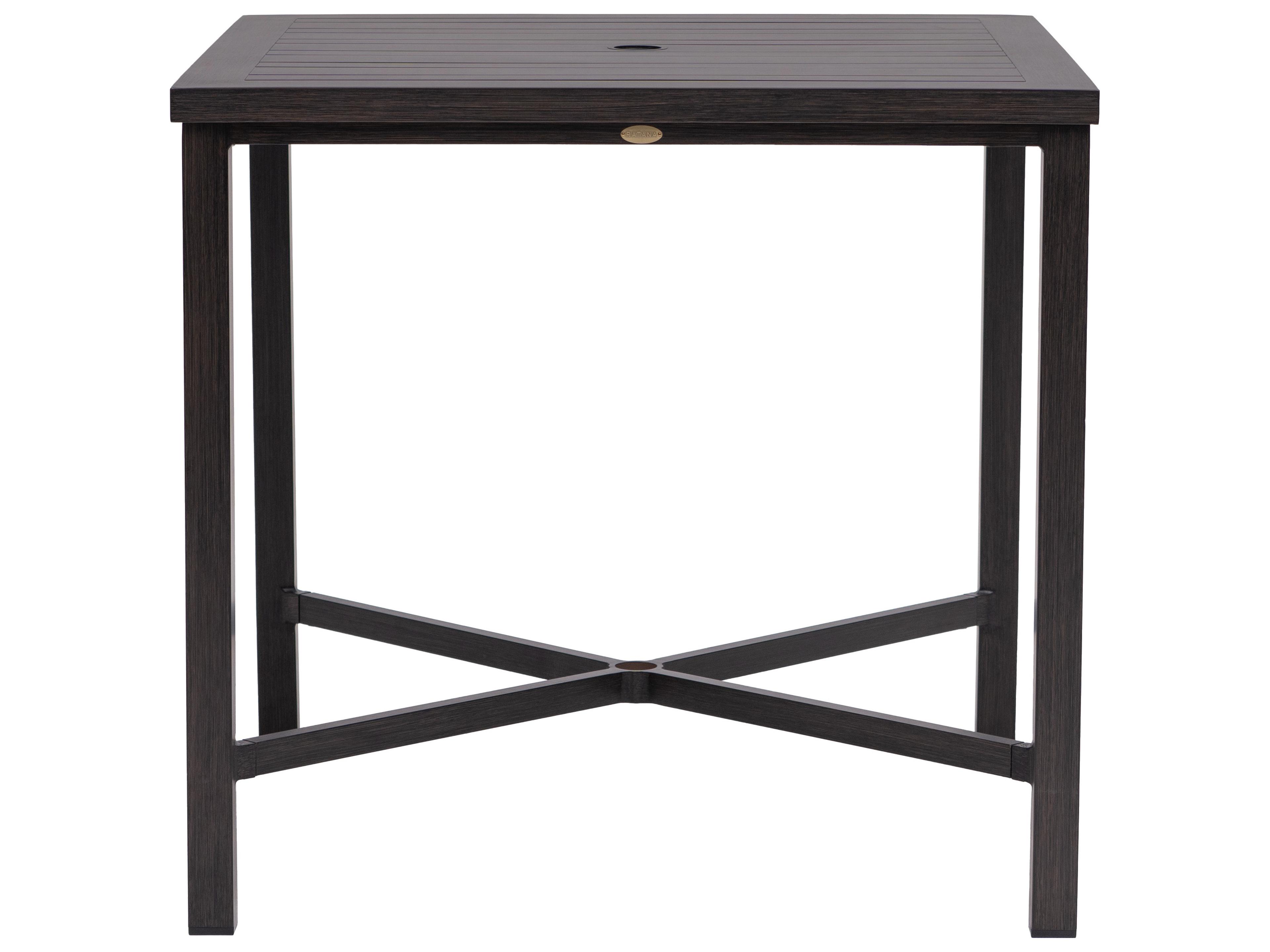 Ratana Canbria Tables Aluminum Square Umbrella Hole Counter Table