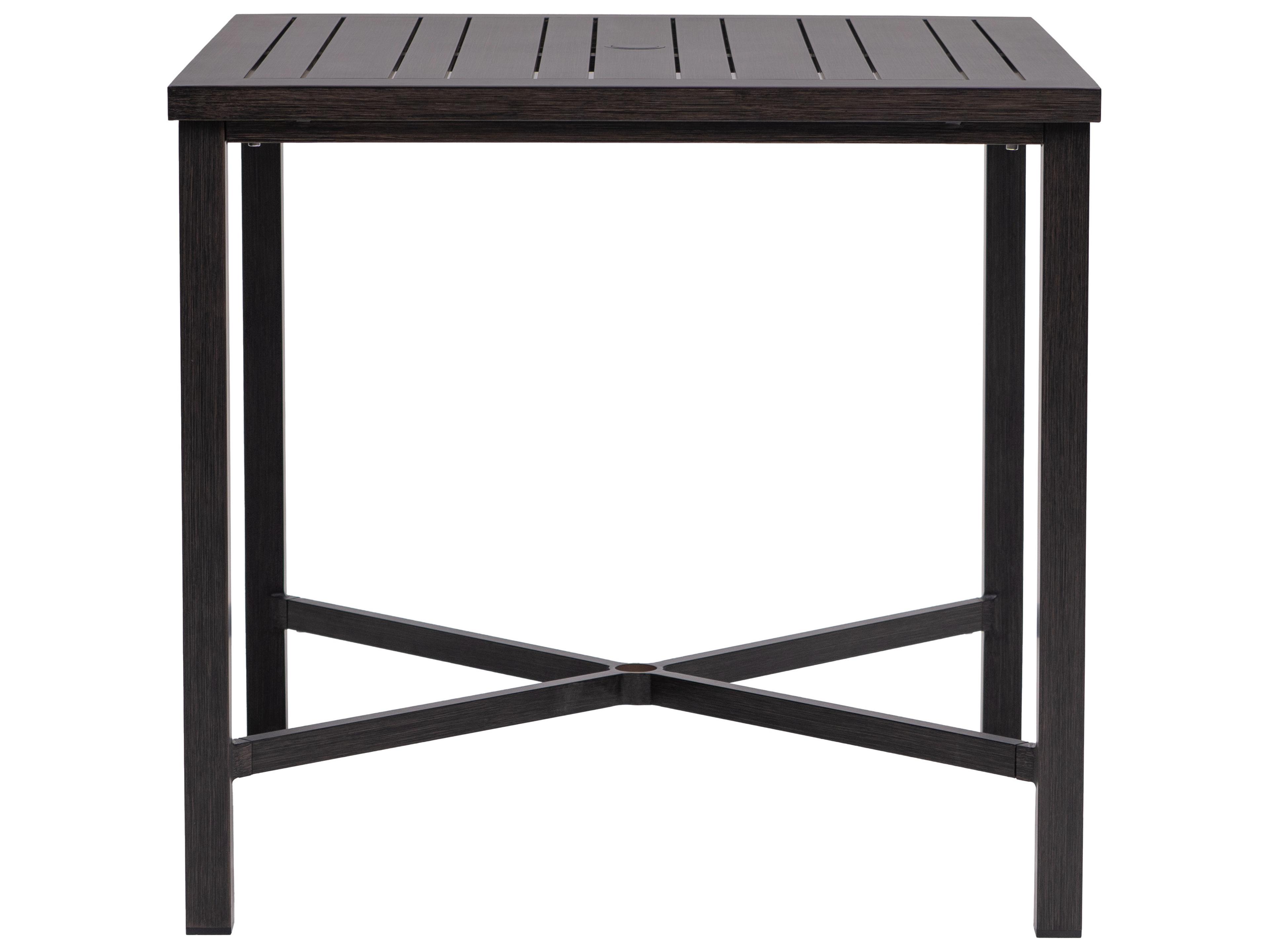 Ratana Canbria Tables Aluminum Square Umbrella Hole Counter Table