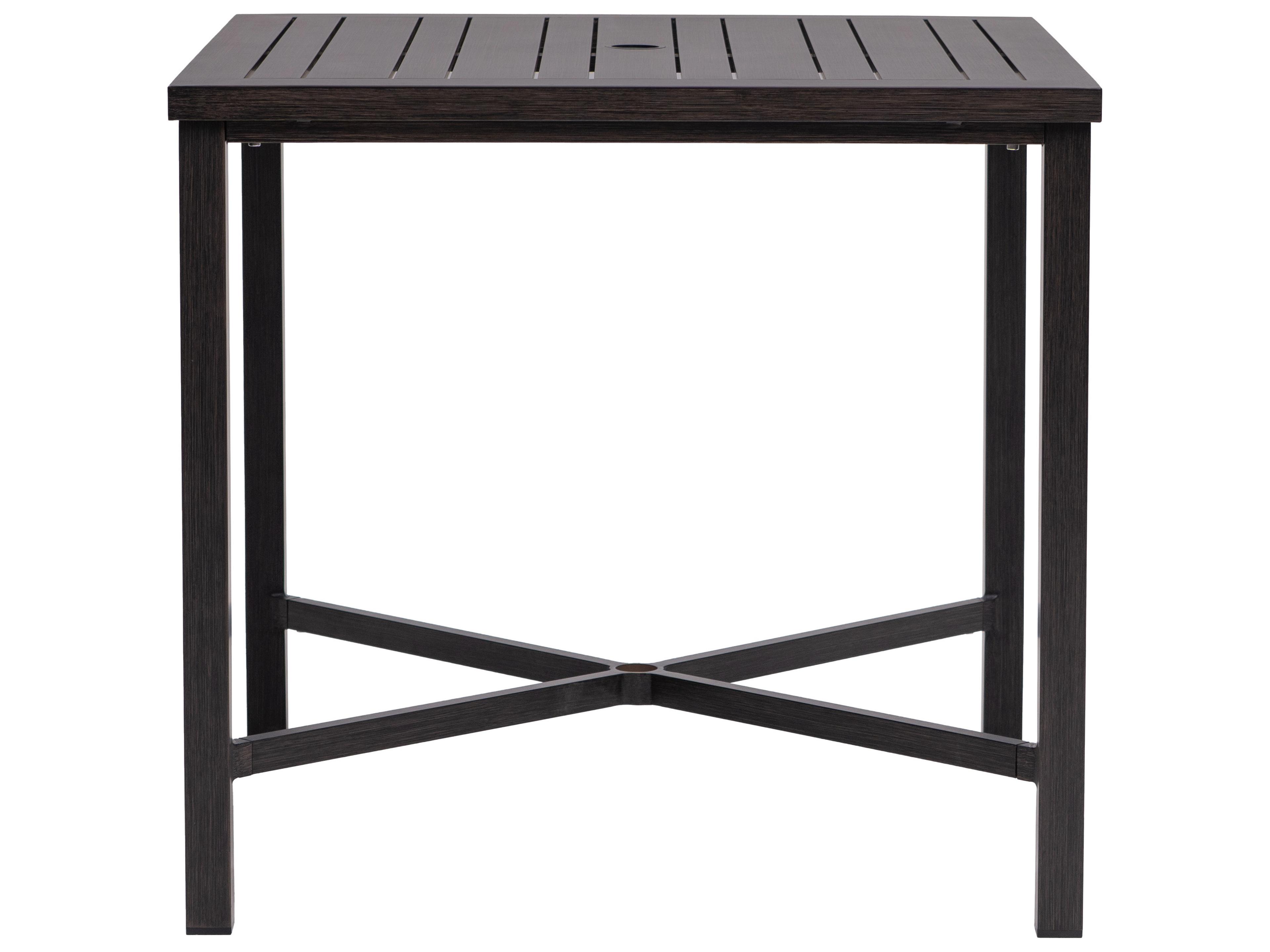 Ratana Canbria Tables Aluminum Square Umbrella Hole Counter Table