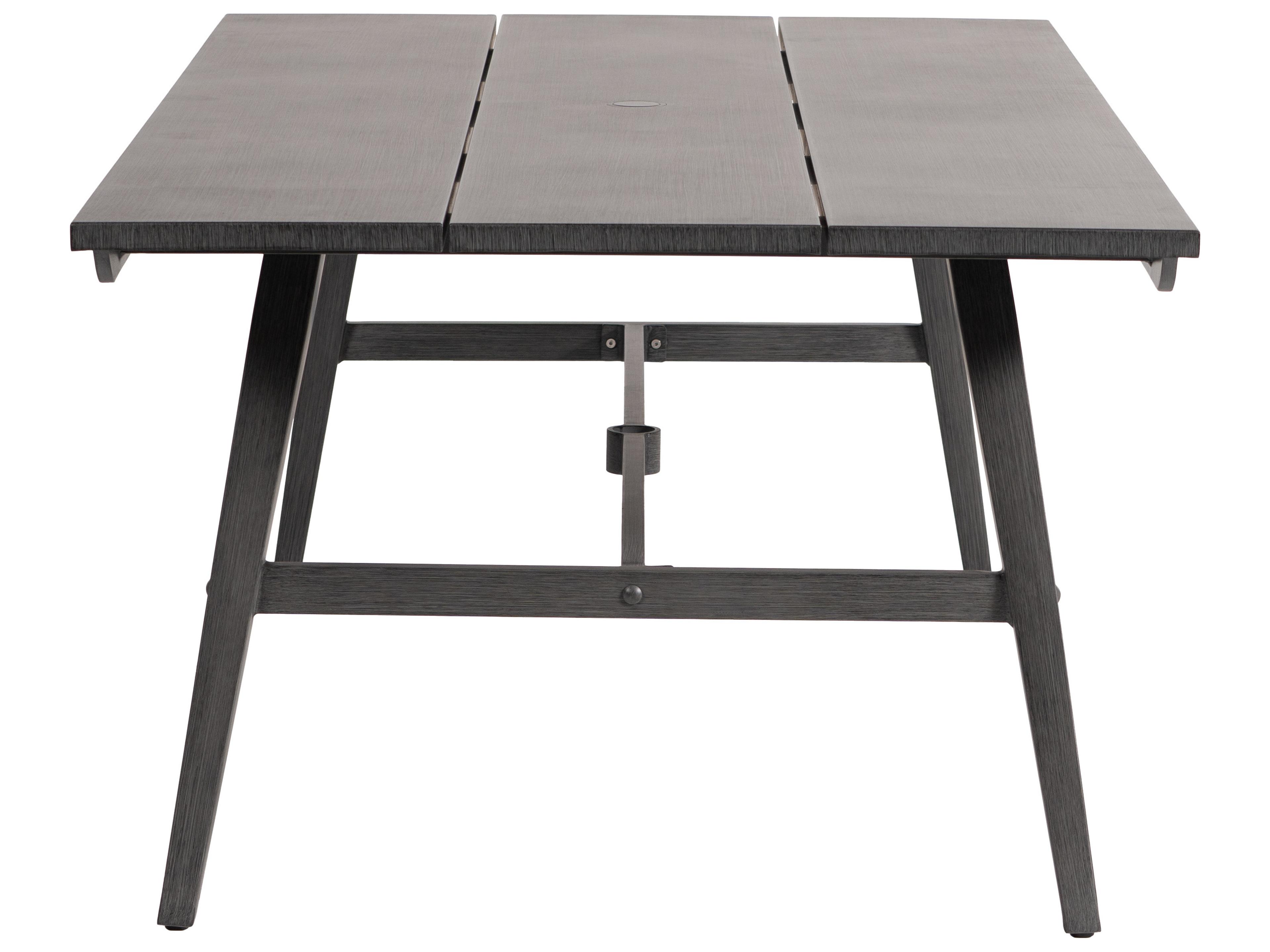 Ratana Canbria Tables Aluminum Rectangular Umbrella Hole Dining Table