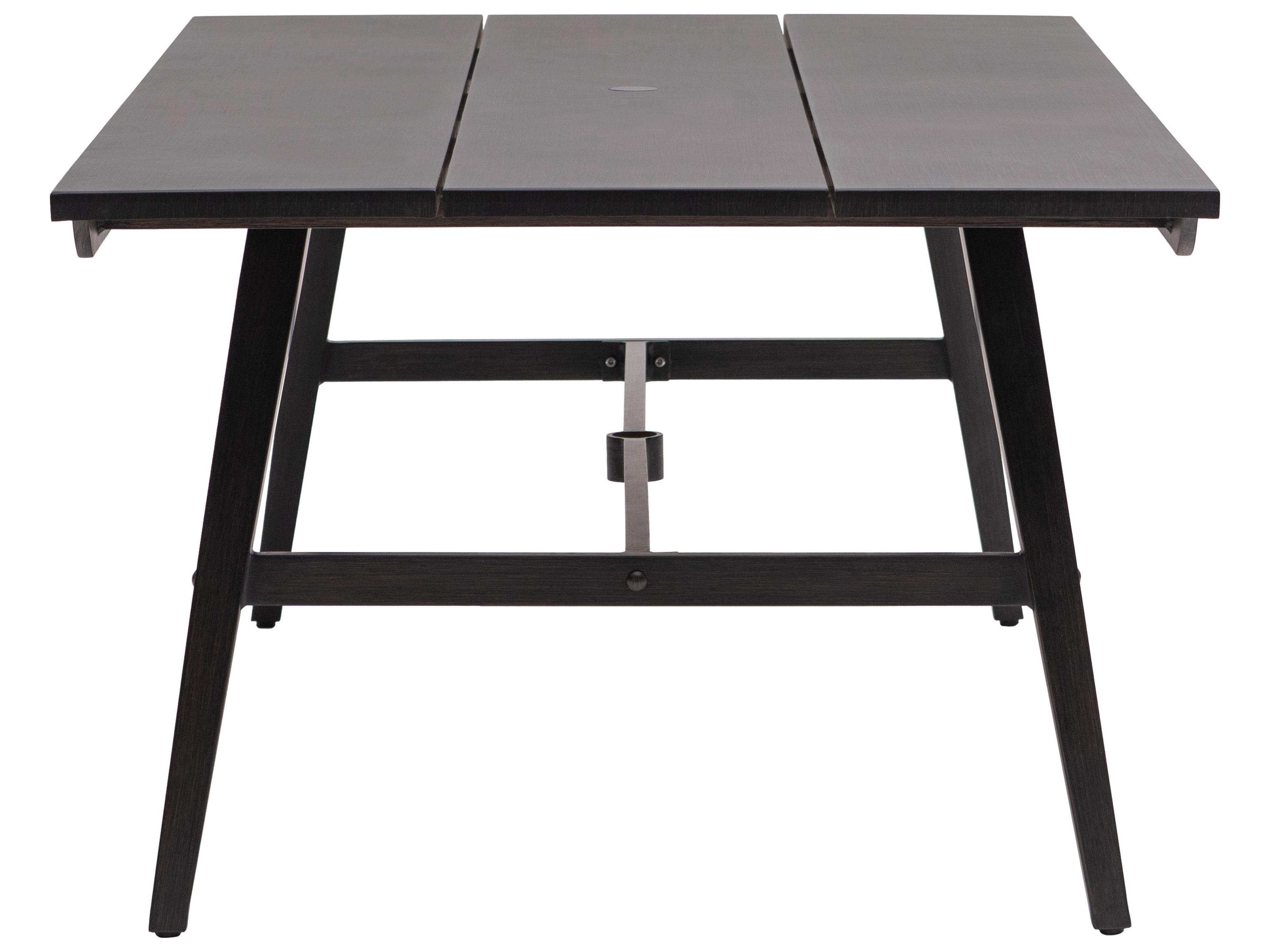 Ratana Canbria Tables Aluminum Rectangular Umbrella Hole Dining Table