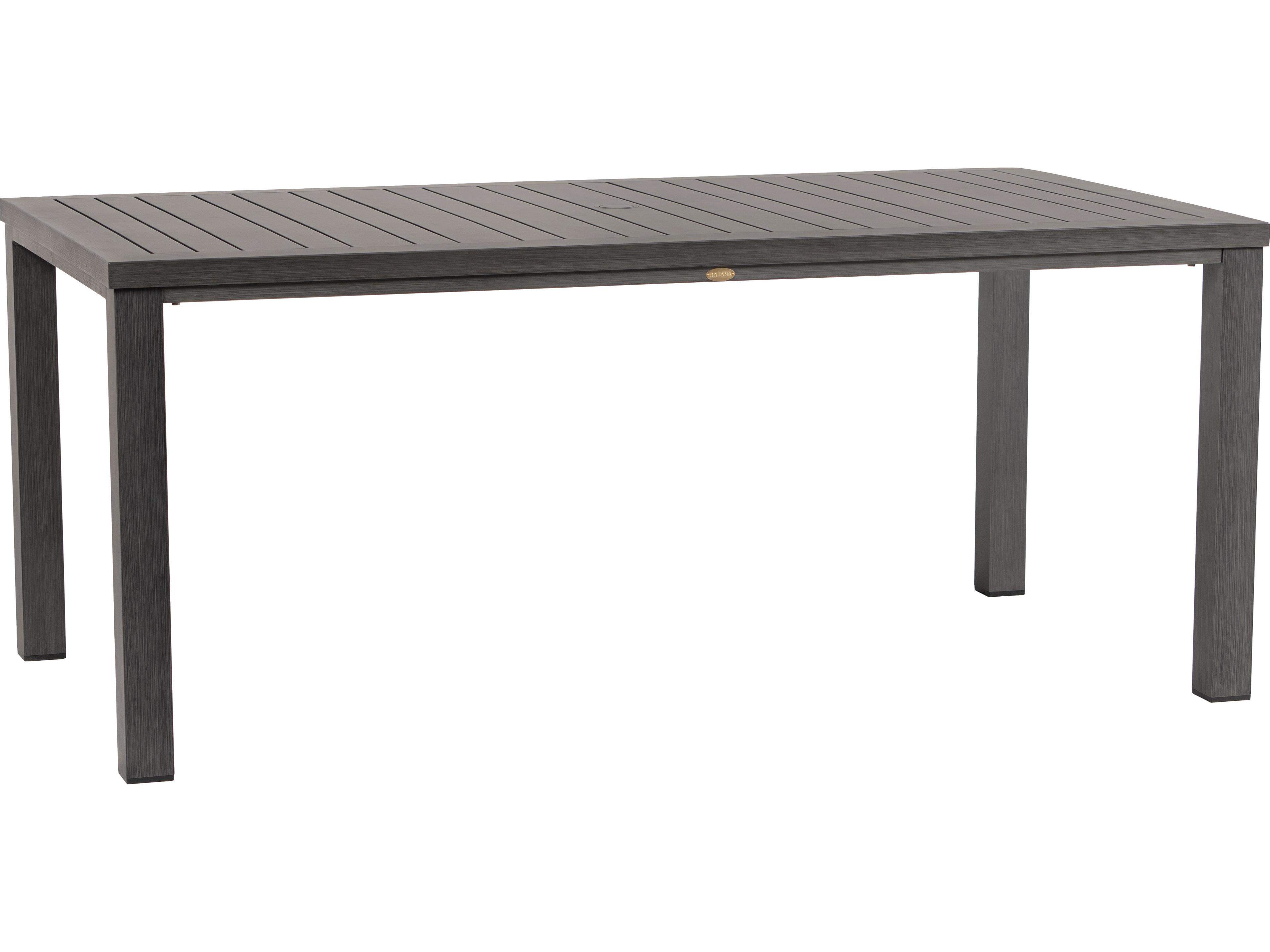Canbria Tables Aluminum Rectangular Umbrella Hole Dining Table