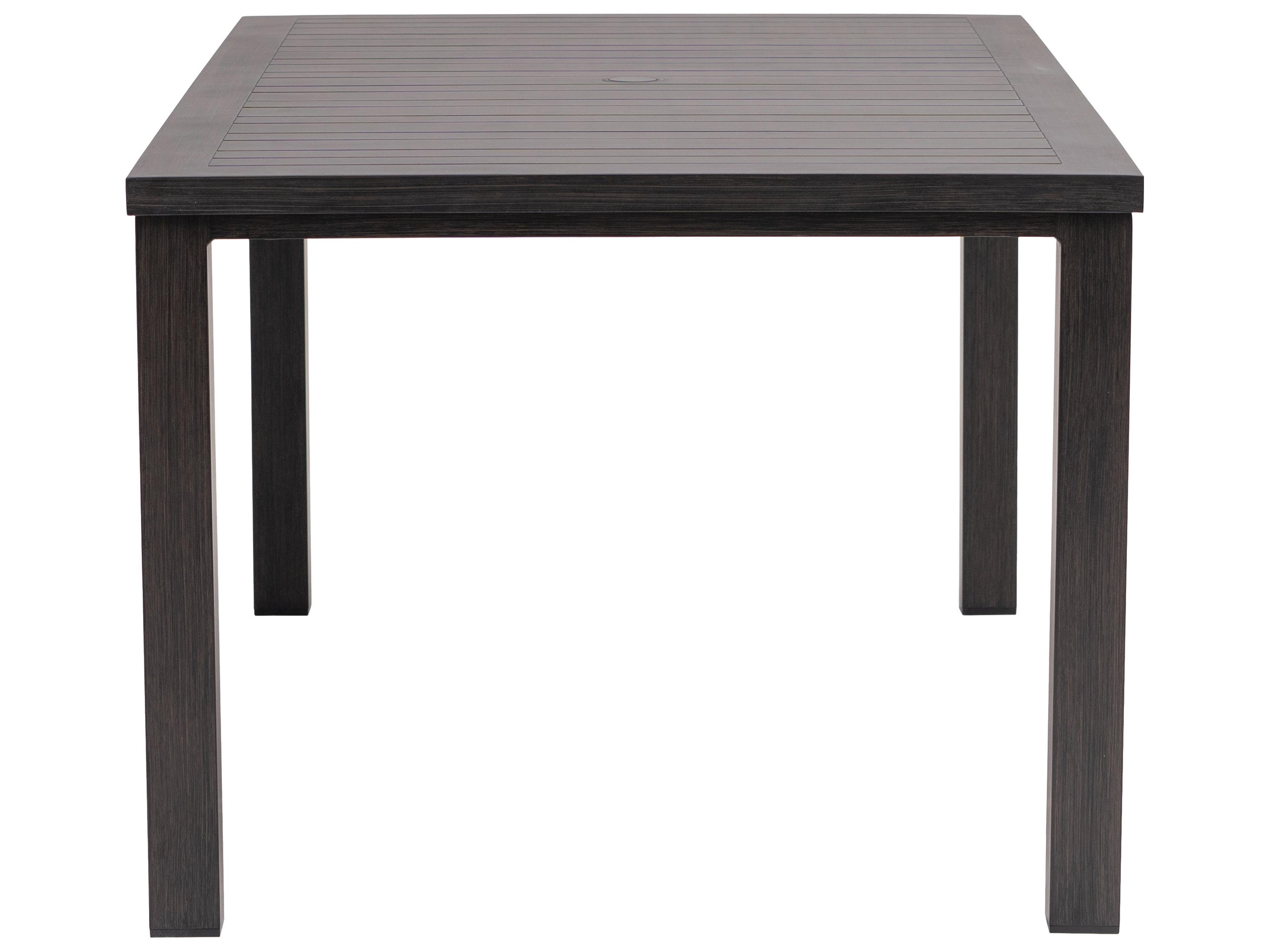 Ratana Canbria Tables Aluminum Rectangular Umbrella Hole Dining Table