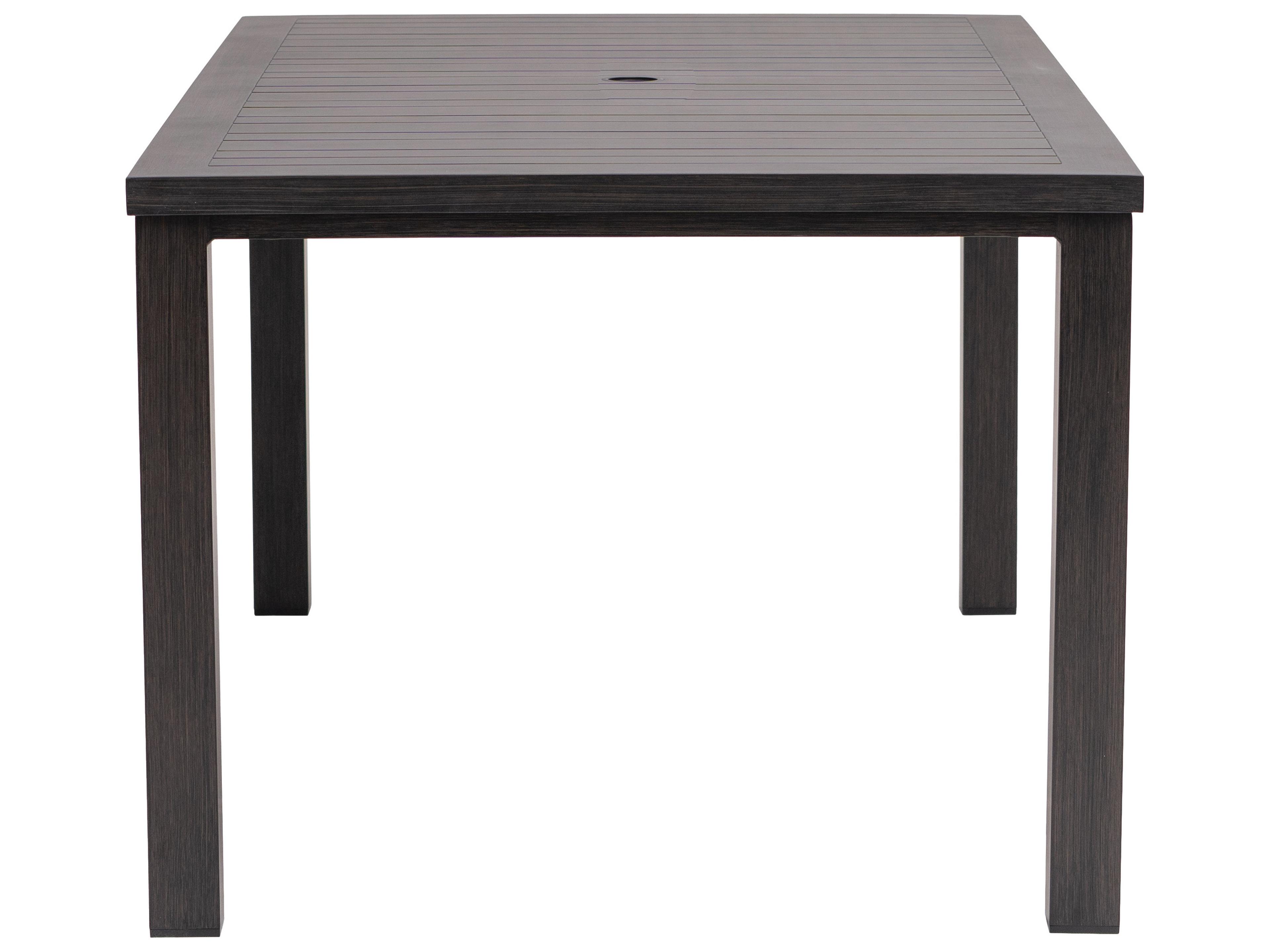 Ratana Canbria Tables Aluminum Rectangular Umbrella Hole Dining Table