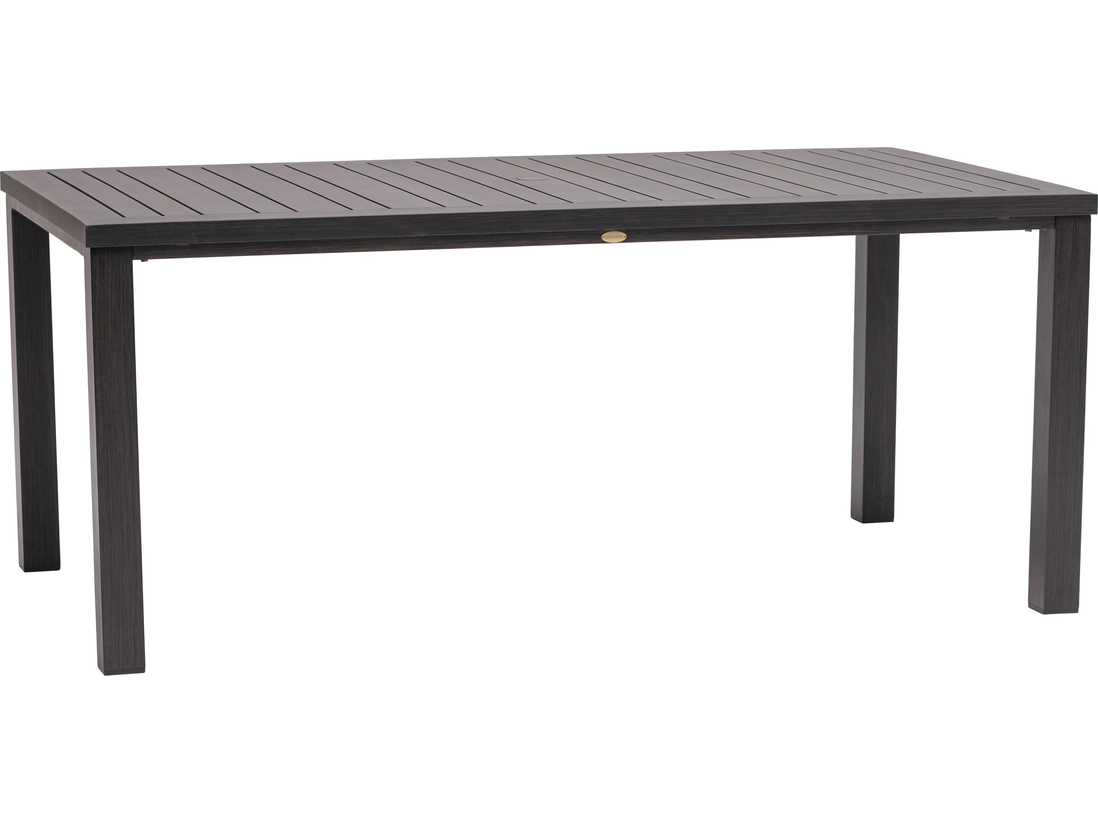 Canbria Tables Aluminum Rectangular Umbrella Hole Dining Table