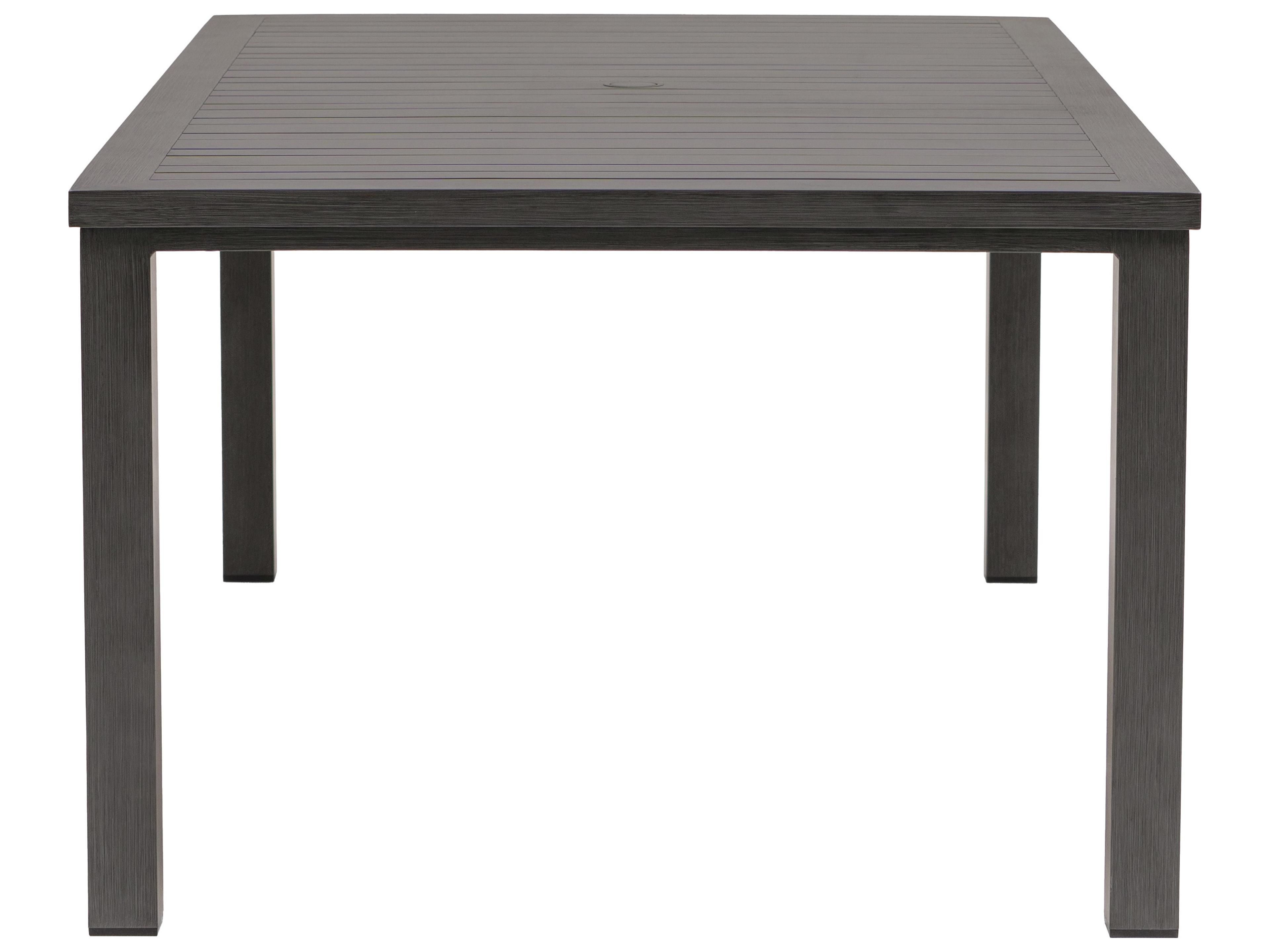 Ratana Canbria Tables Aluminum Rectangular Umbrella Hole Dining Table