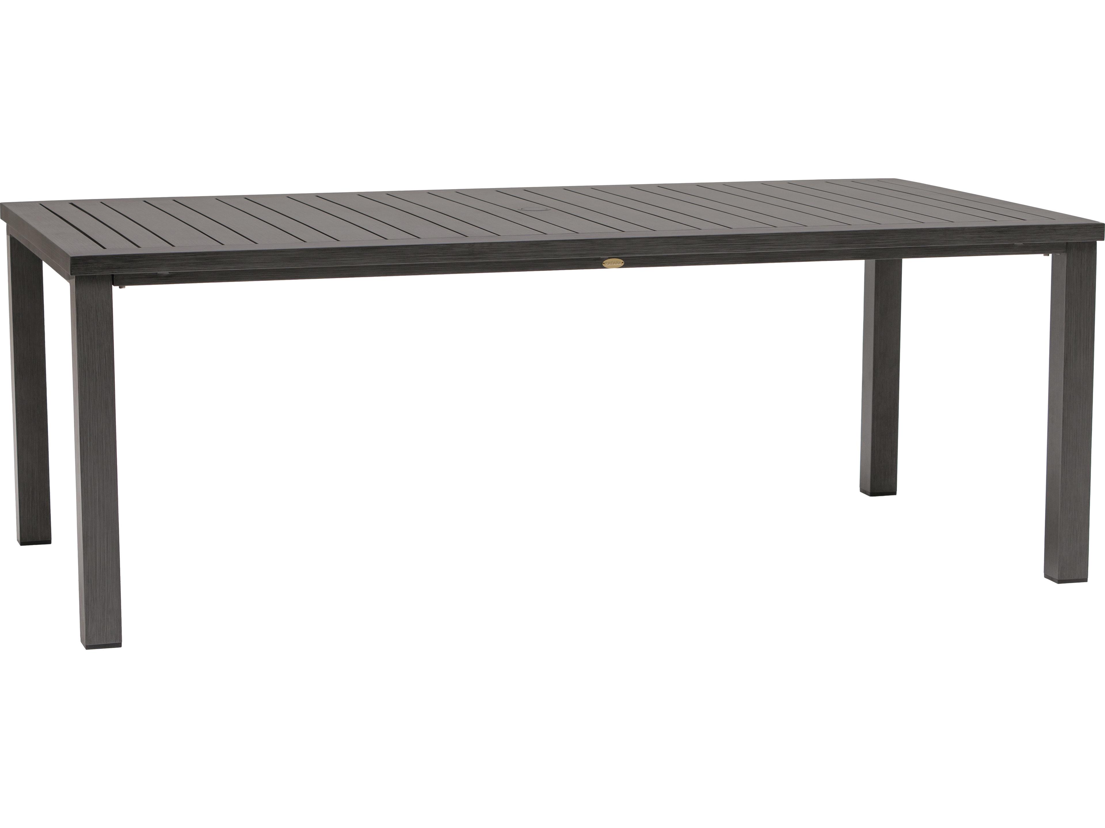 Canbria Tables Aluminum Rectangular Umbrella Hole Dining Table
