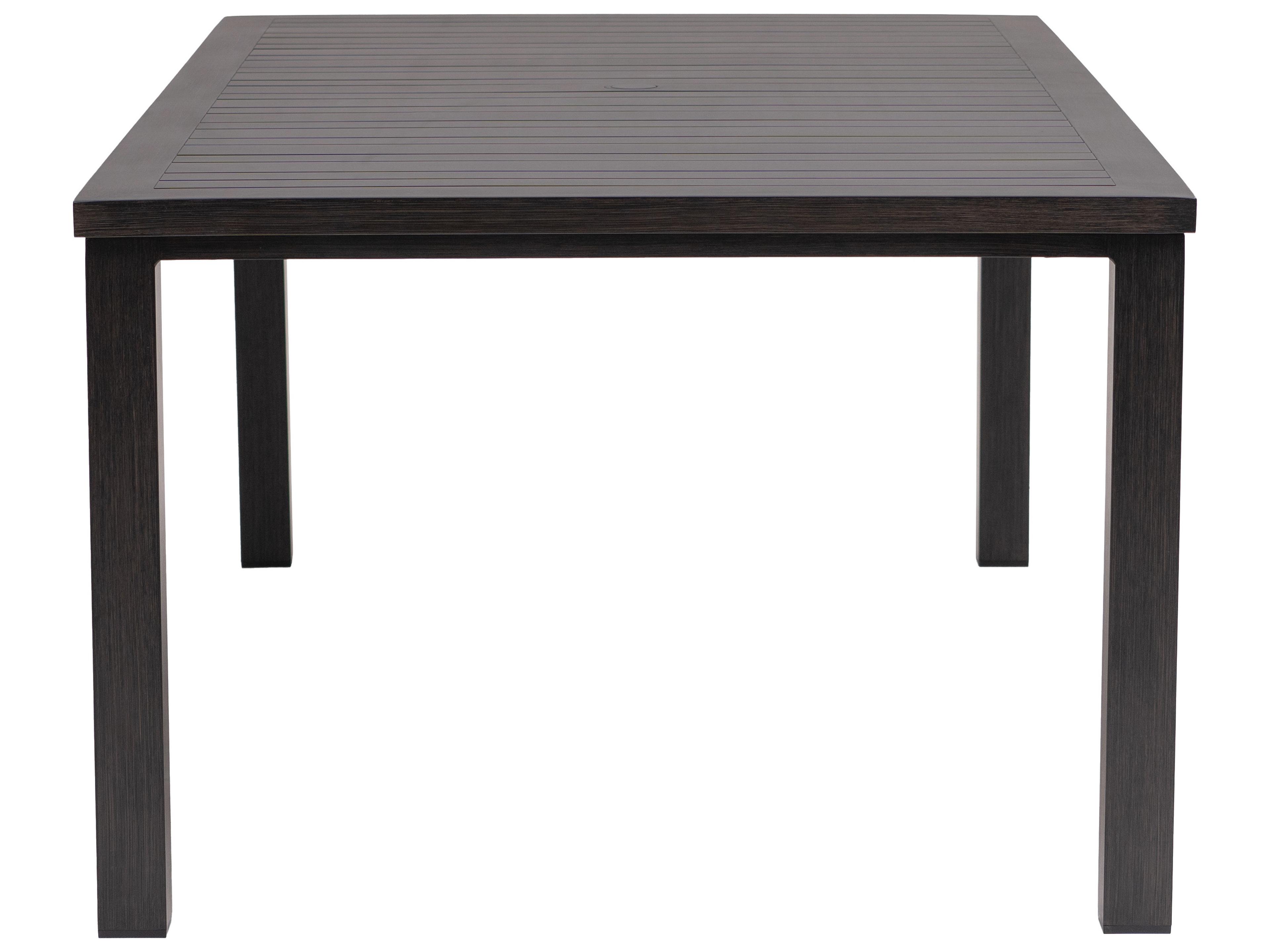 Ratana Canbria Tables Aluminum Rectangular Umbrella Hole Dining Table