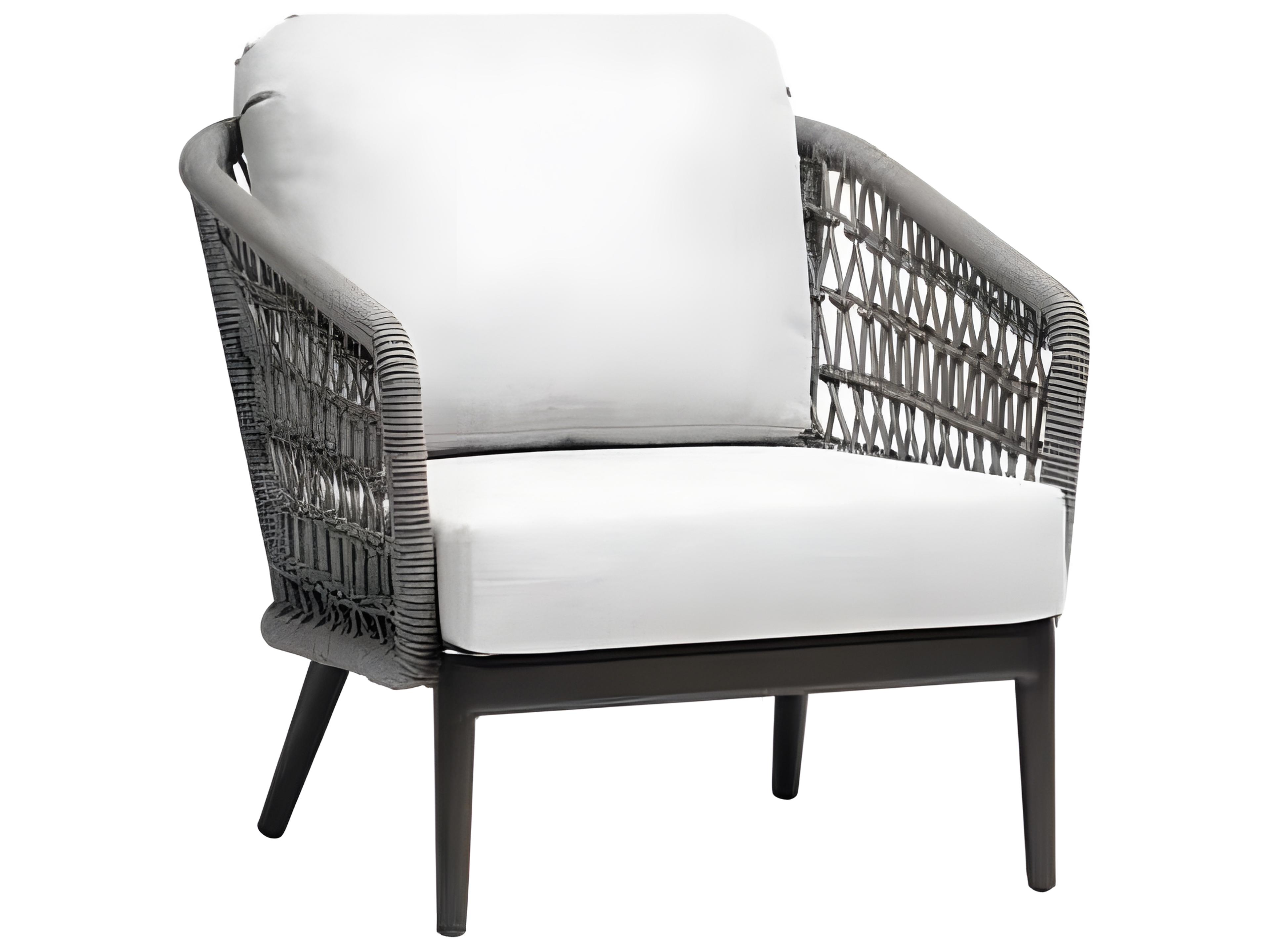 Poinciana Silver Ash Grey Aluminum Cushion Lounge Chair