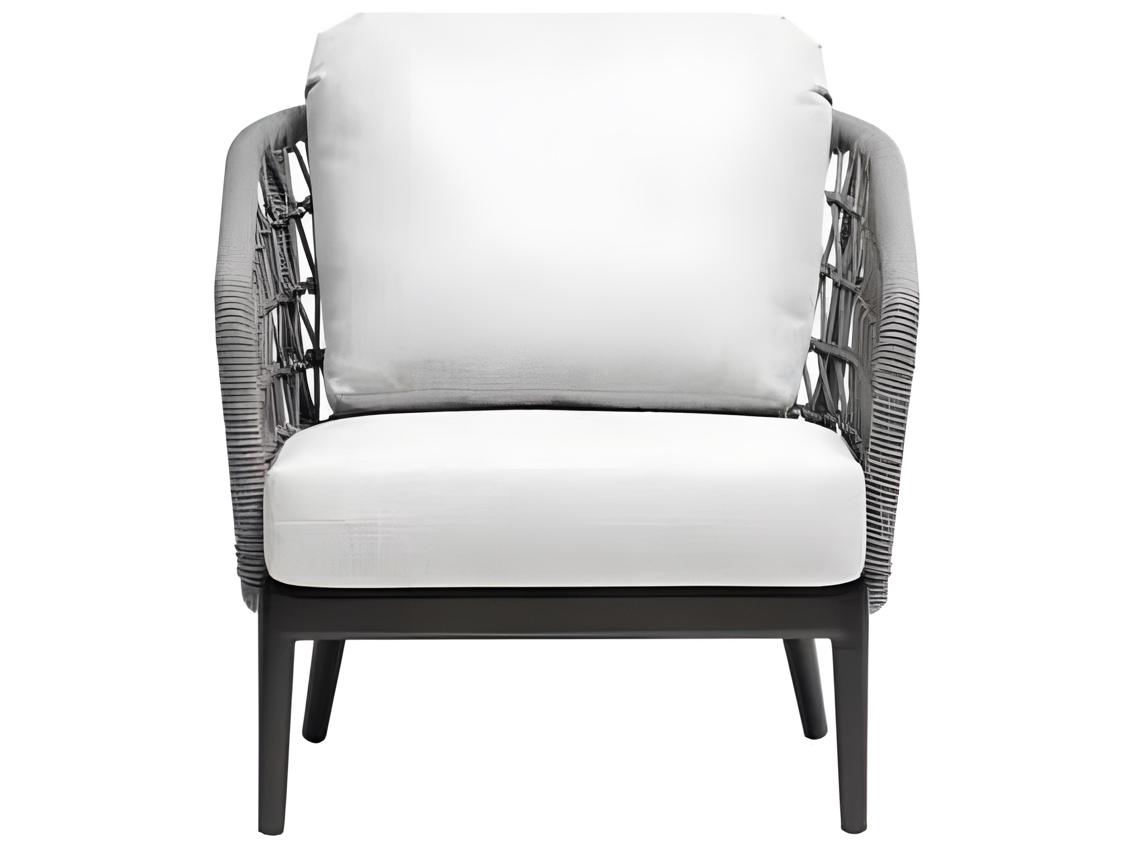 Ratana Poinciana Silver Ash Grey Aluminum Cushion Lounge Chair